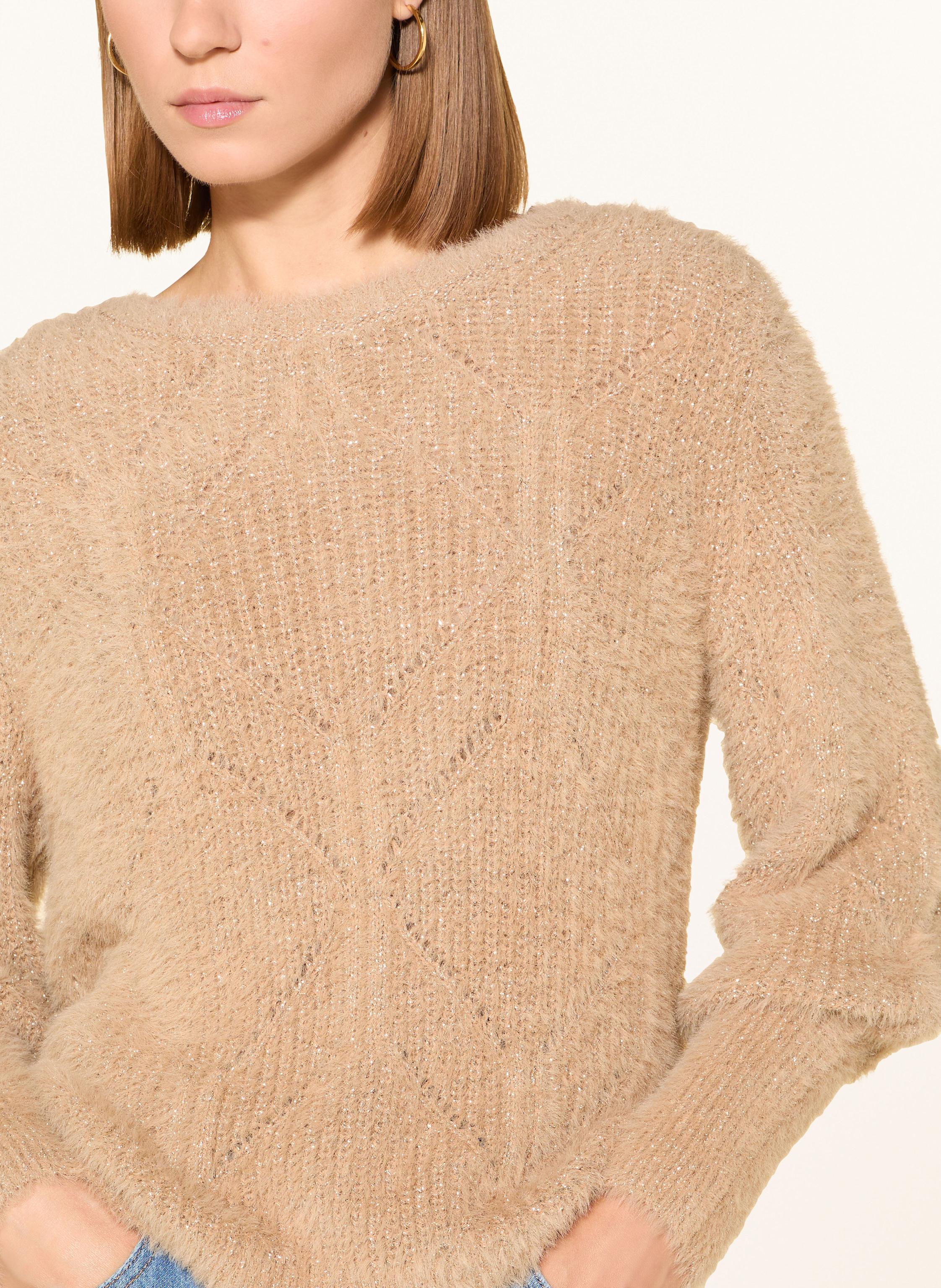 Thumbnail - Monari Pullover Mit Glitzergarn beige