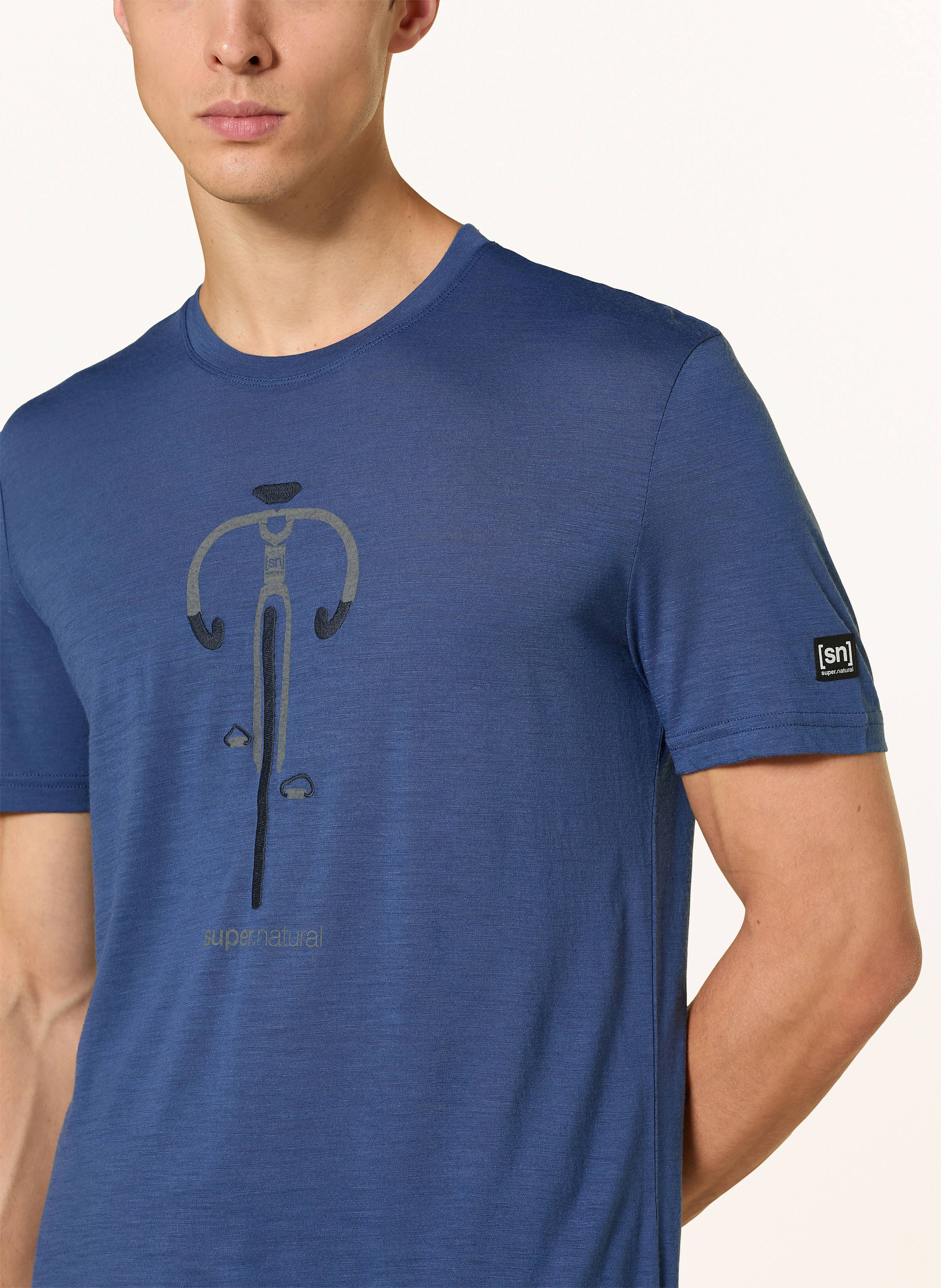 Thumbnail - Super.Natural T-Shirt Vintage Bike Mit Merinowolle blau