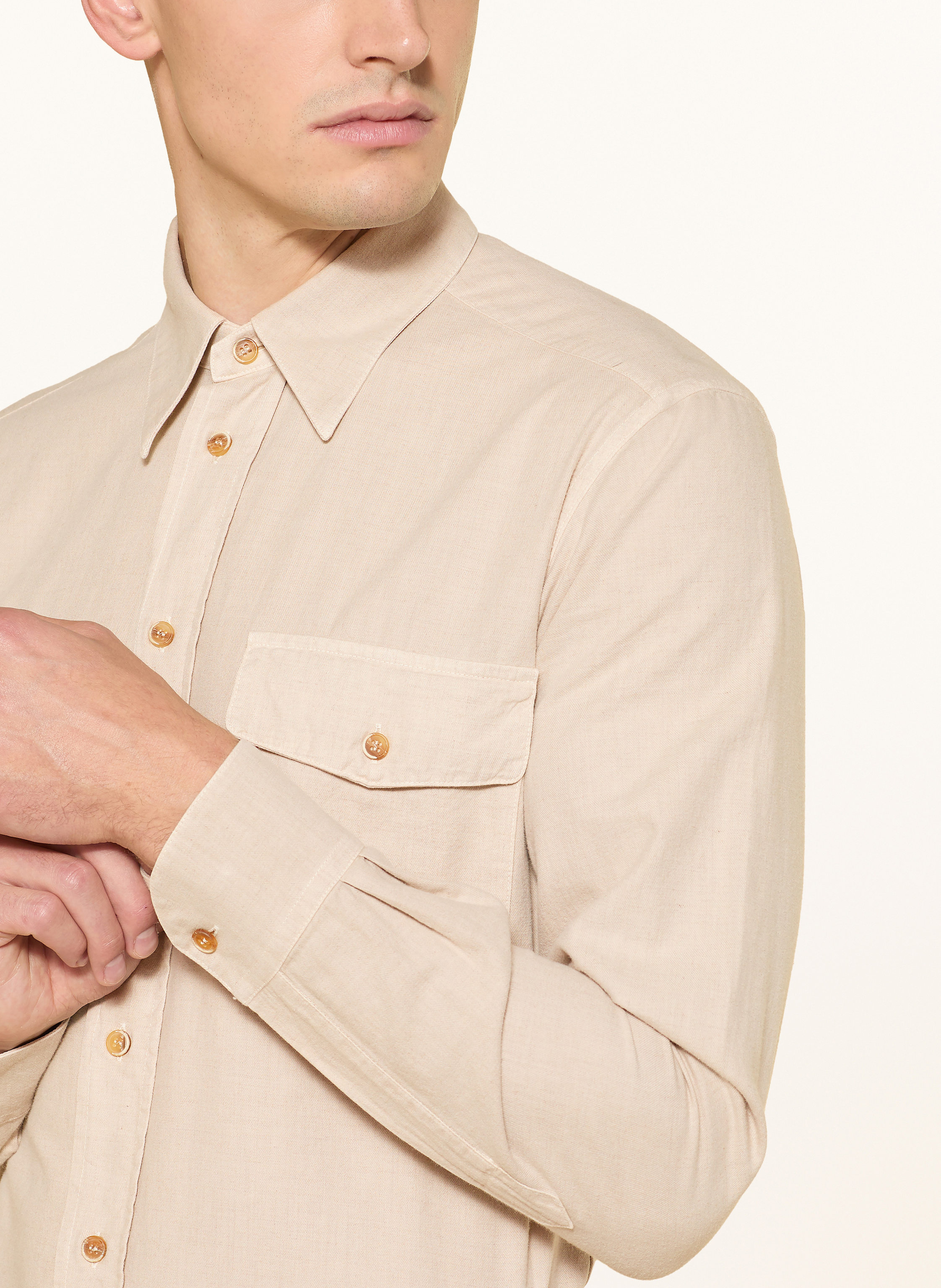 Thumbnail - Barena Venezia Hemd Camicia Deca Regular Fit beige