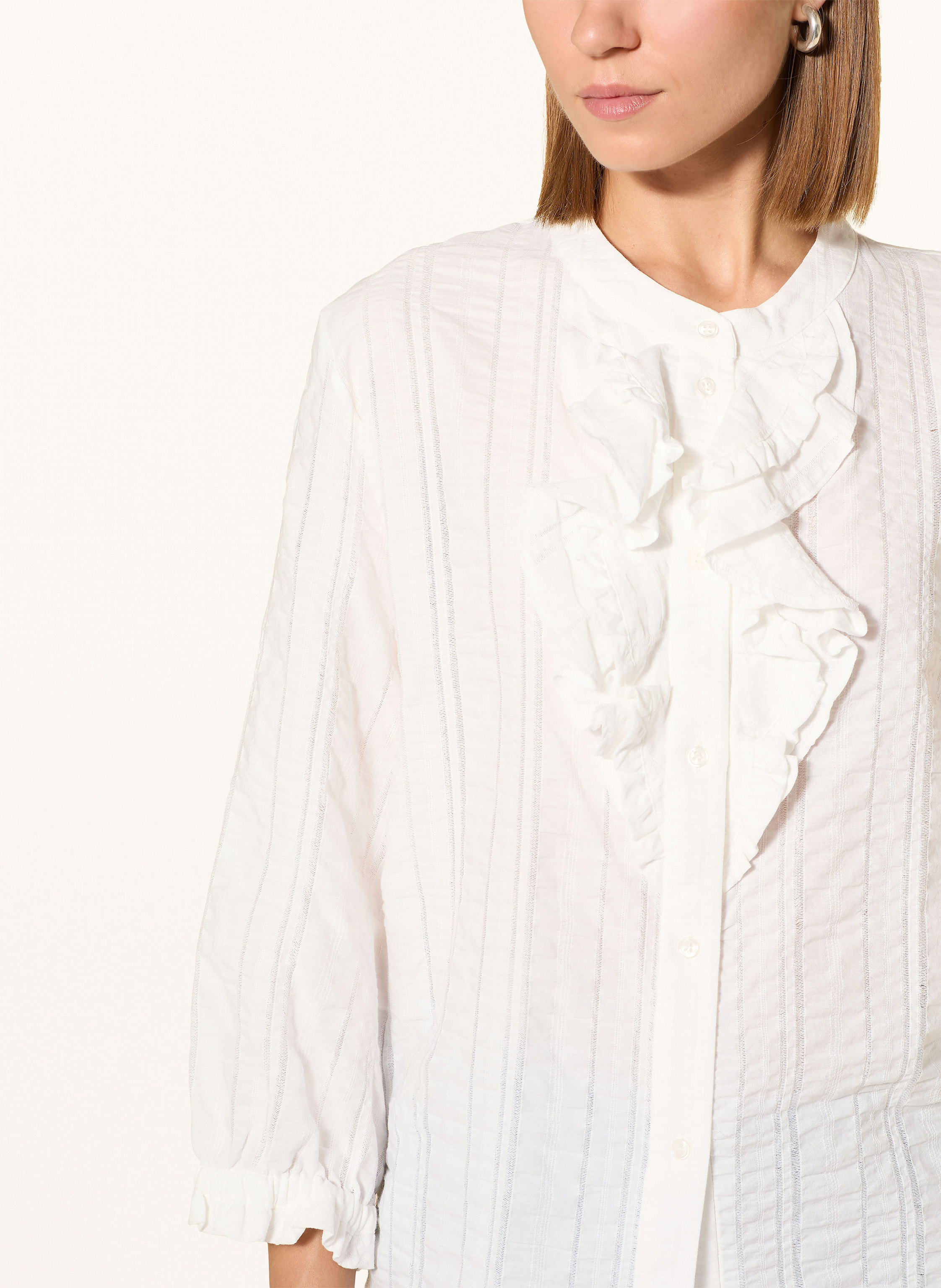 Thumbnail - Cinque Bluse Ciphilipa Mit Rüsche Und 3/4-Arm weiss