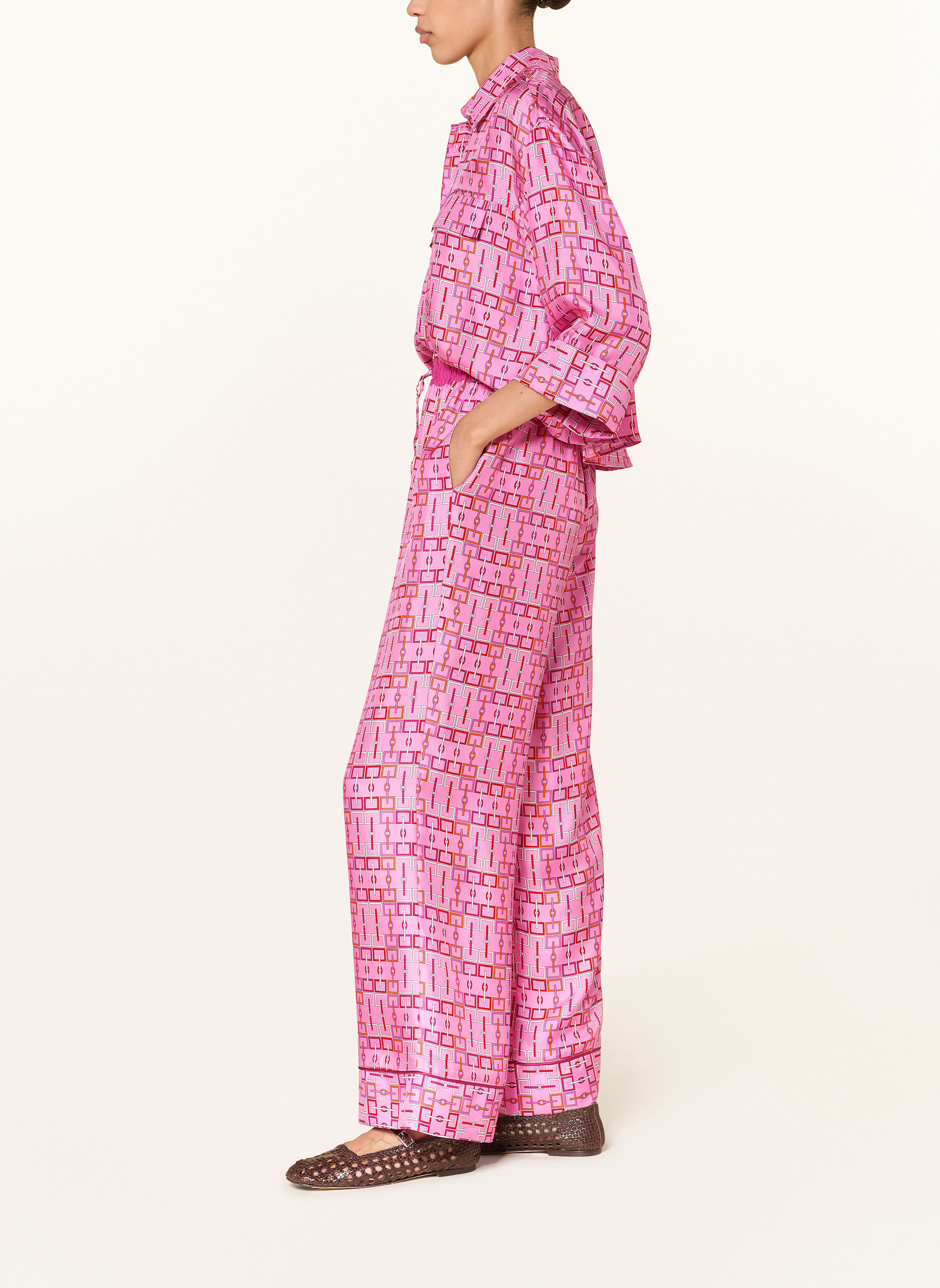 Thumbnail - Sem Per Lei Marlenehose Aus Seide pink