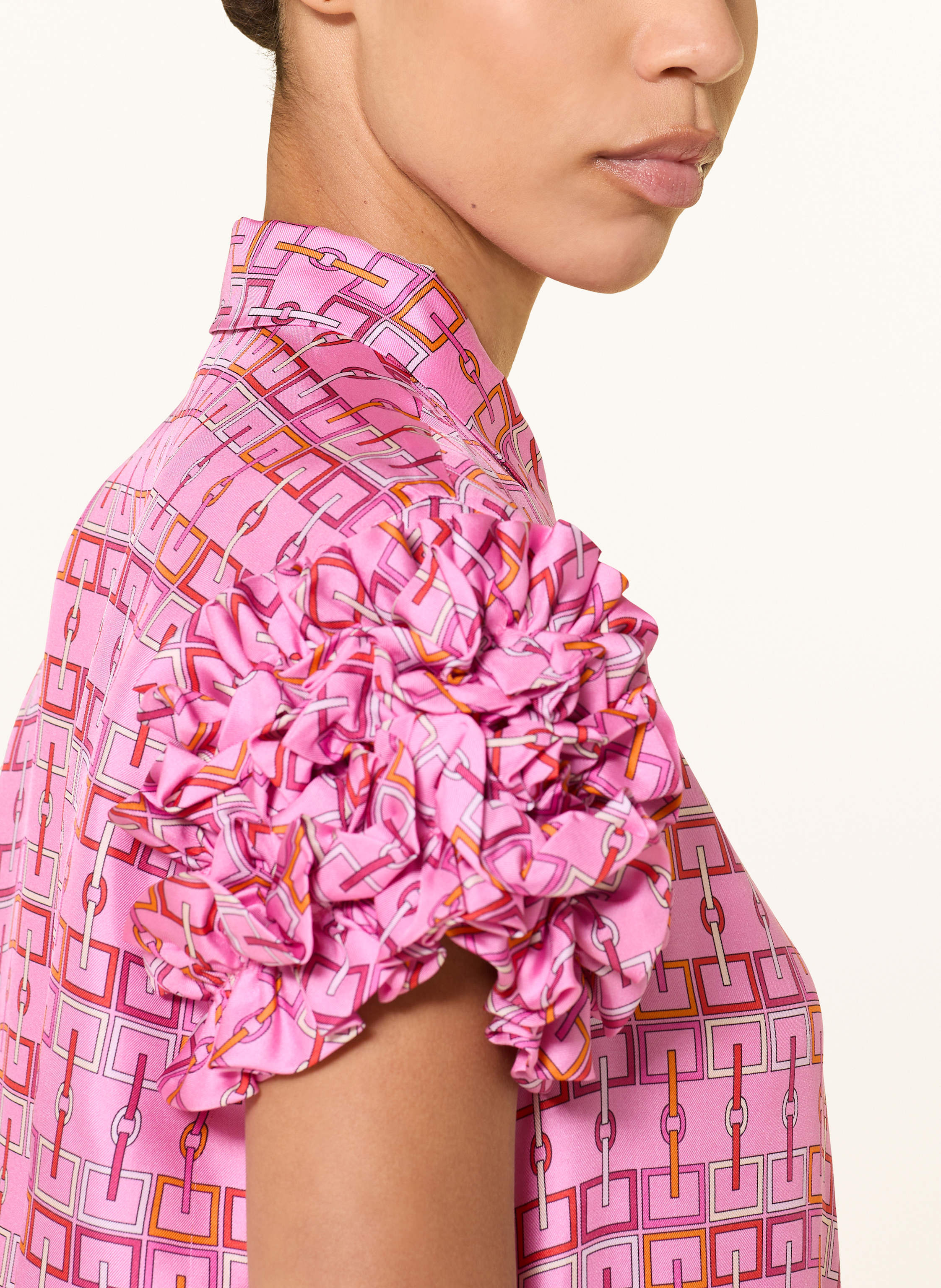 Thumbnail - Sem Per Lei Blusenshirt Aus Seide Mit Rüschen pink