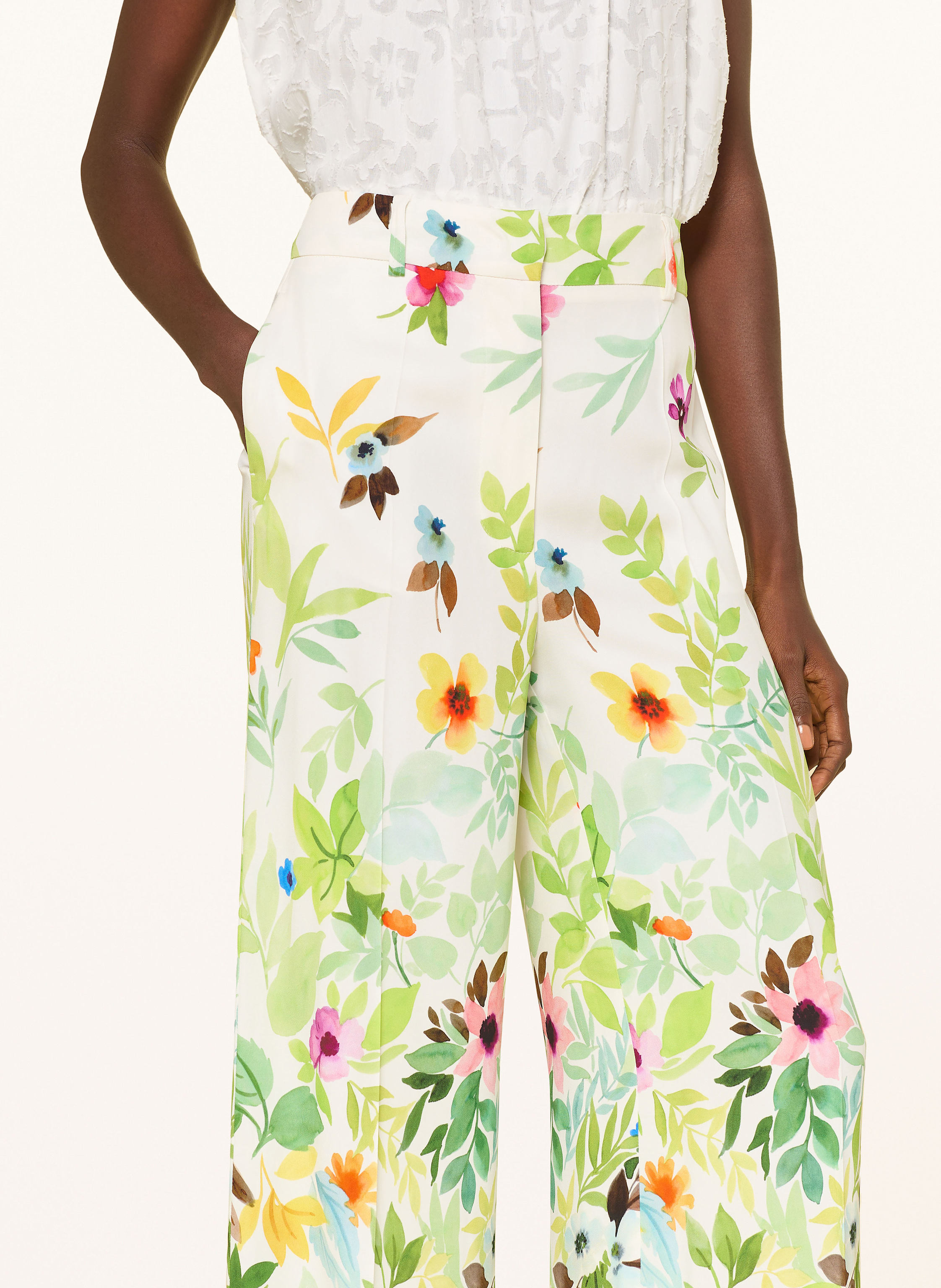 Thumbnail - Sem Per Lei Marlenehose Aus Satin weiss