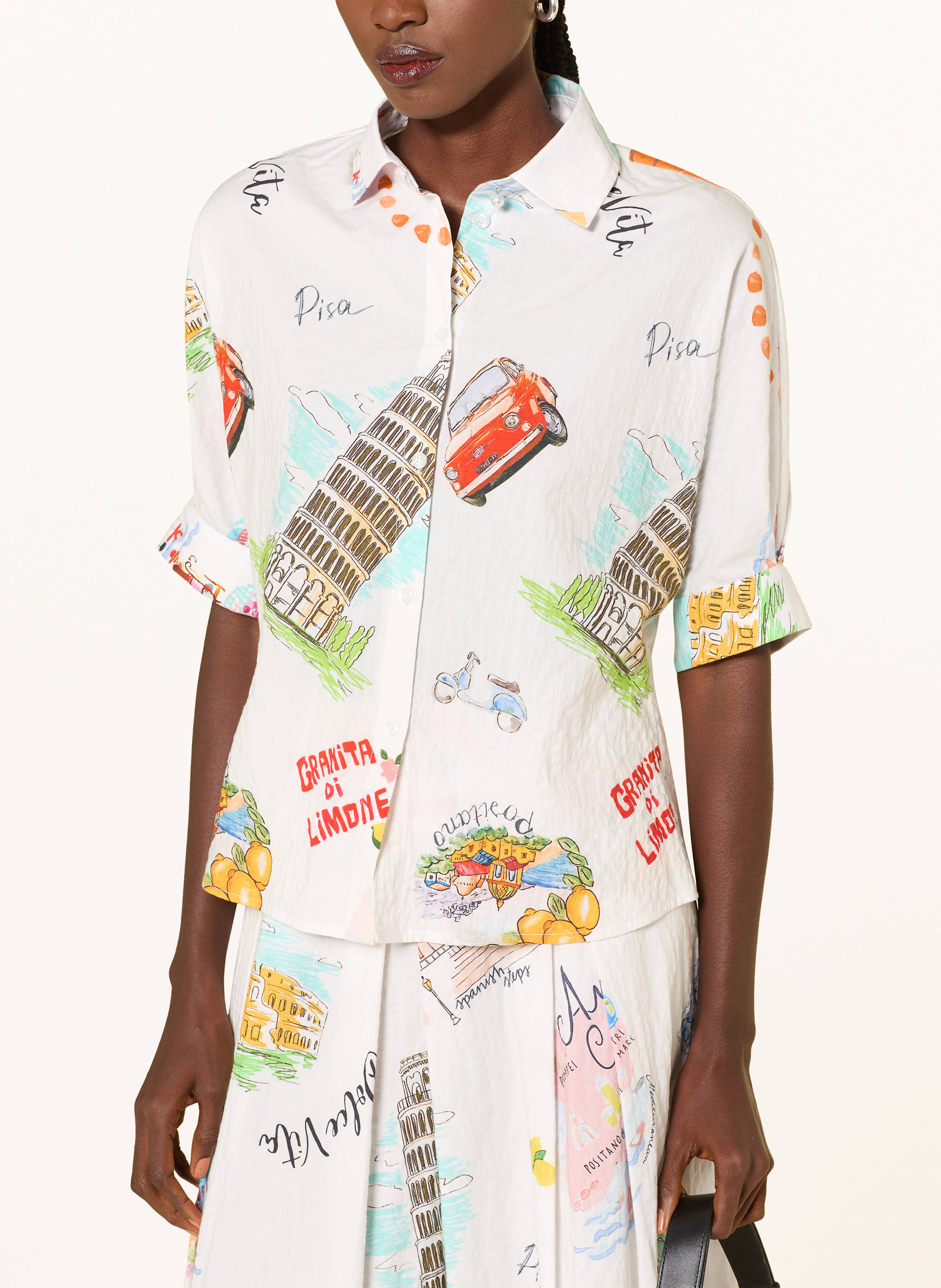 Thumbnail - Sem Per Lei Hemdbluse Mit 3/4-Arm weiss