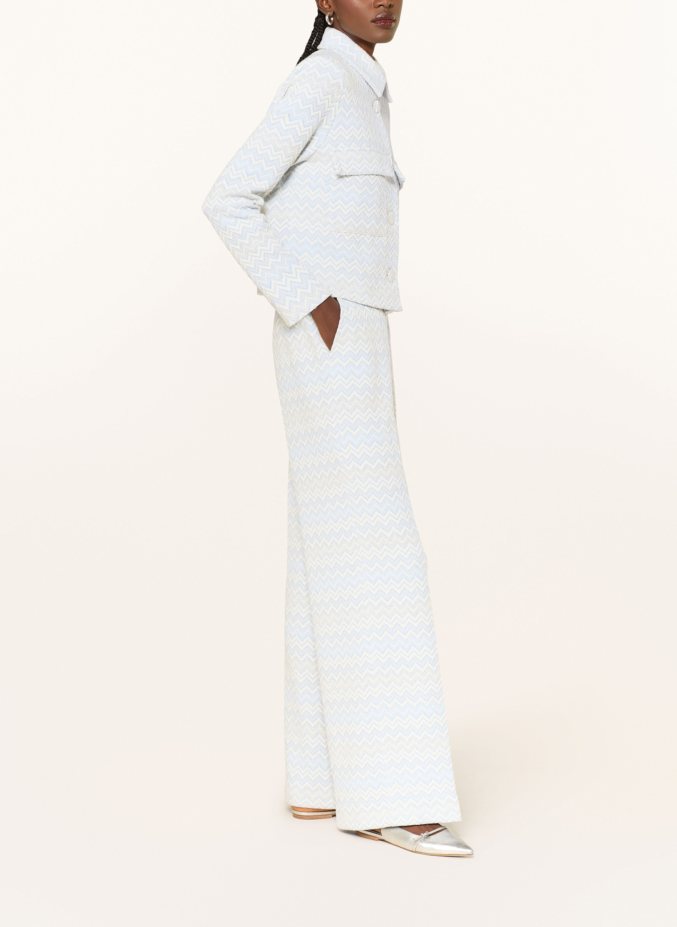 Thumbnail - Sem Per Lei Marlenehose Mit Glitzergarn blau