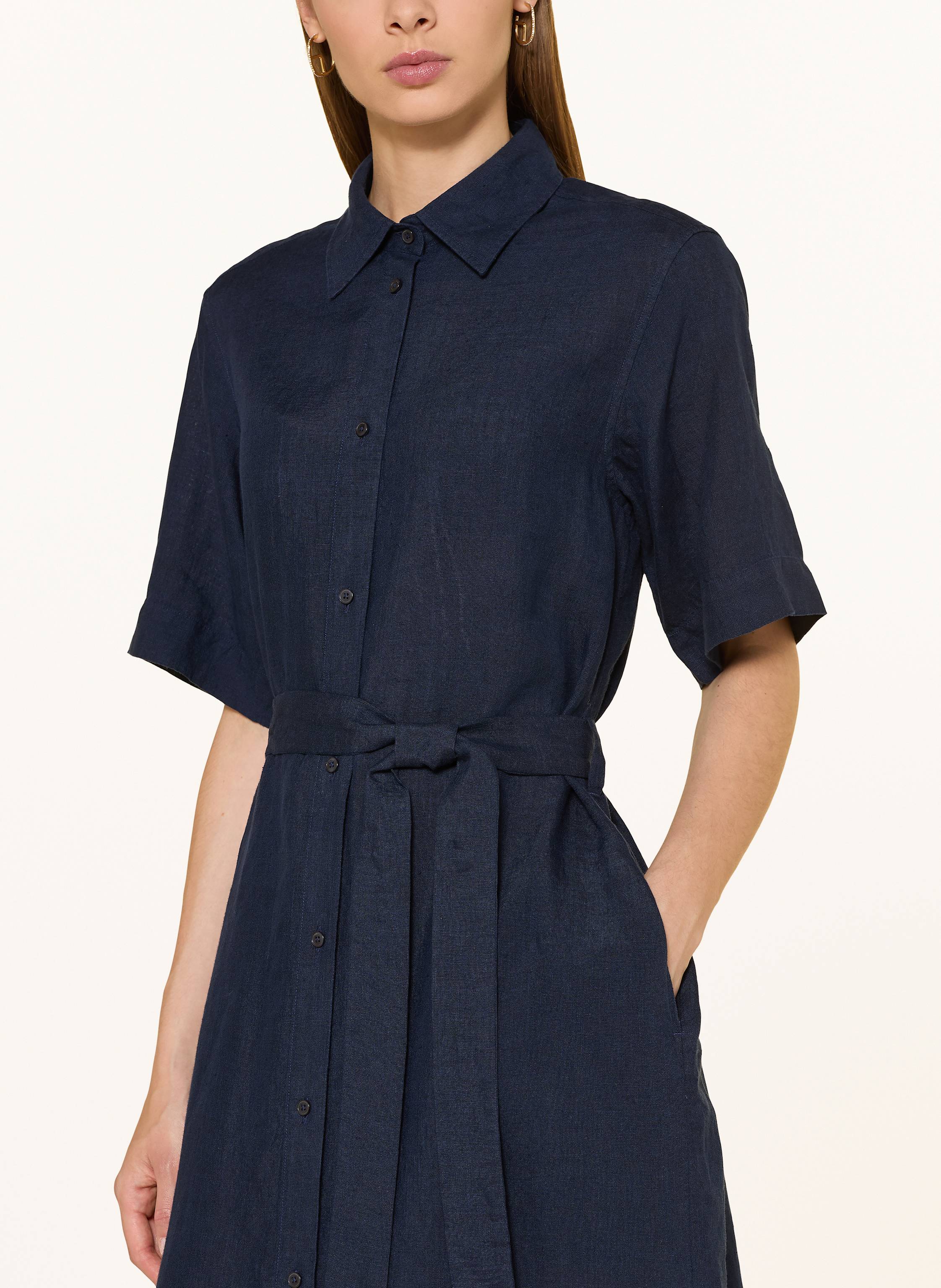 Thumbnail - Gant Hemdblusenkleid Aus Leinen blau