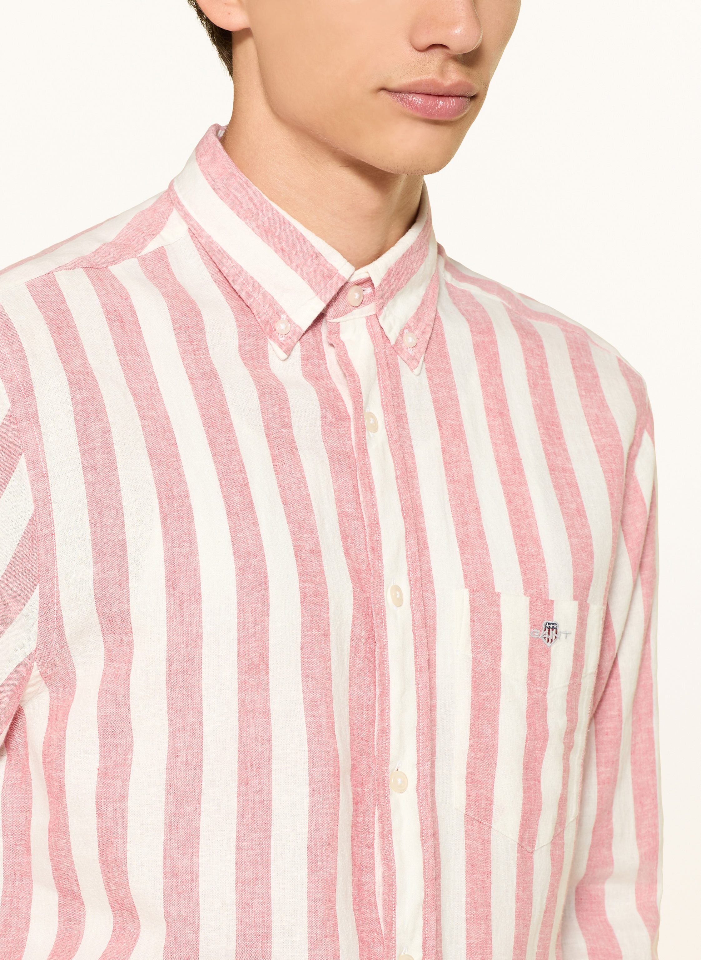 Thumbnail - Gant Hemd Regular Fit Mit Leinen rot