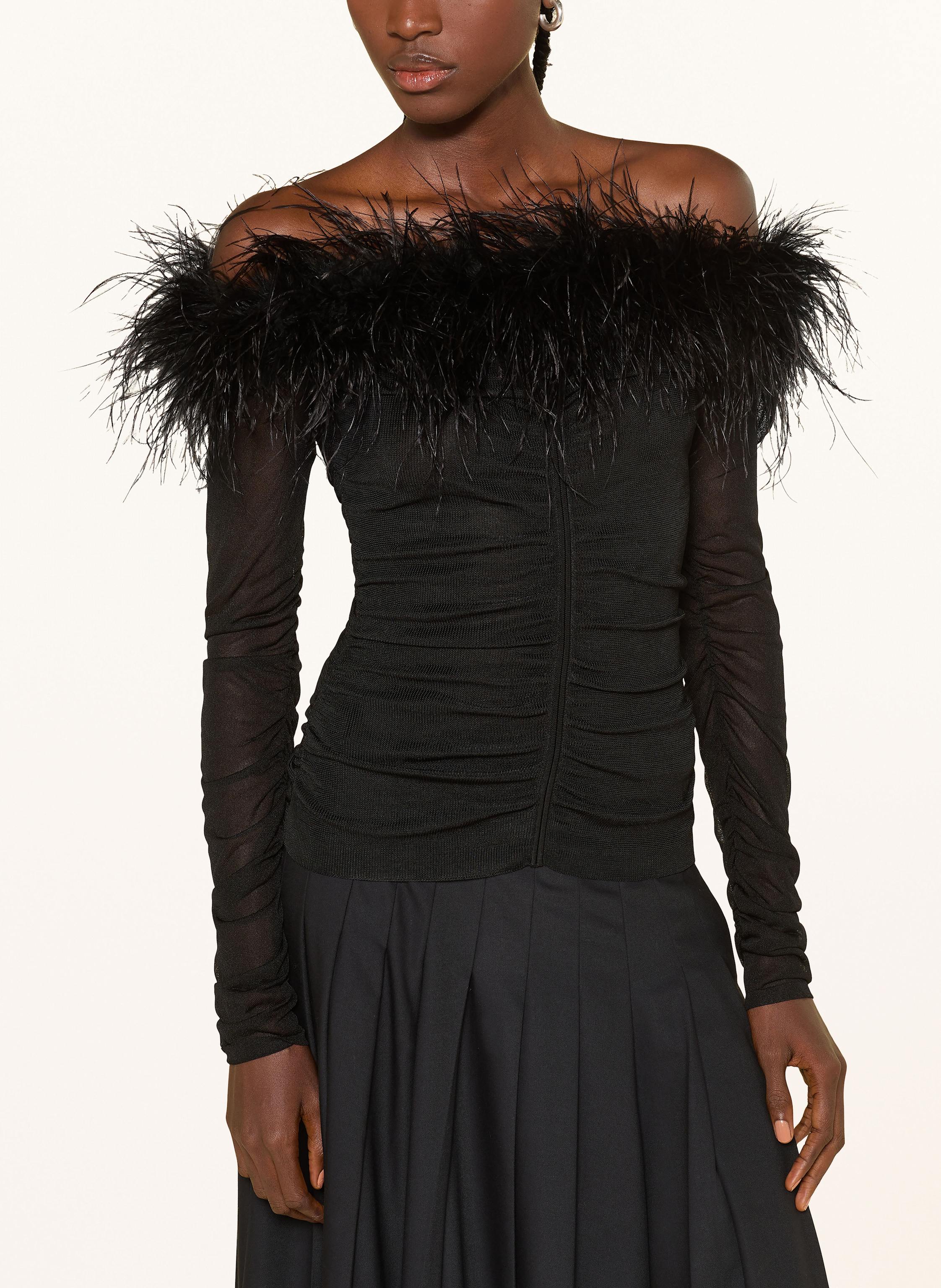 Thumbnail - Self-Portrait Off-Shoulder-Longsleeve schwarz