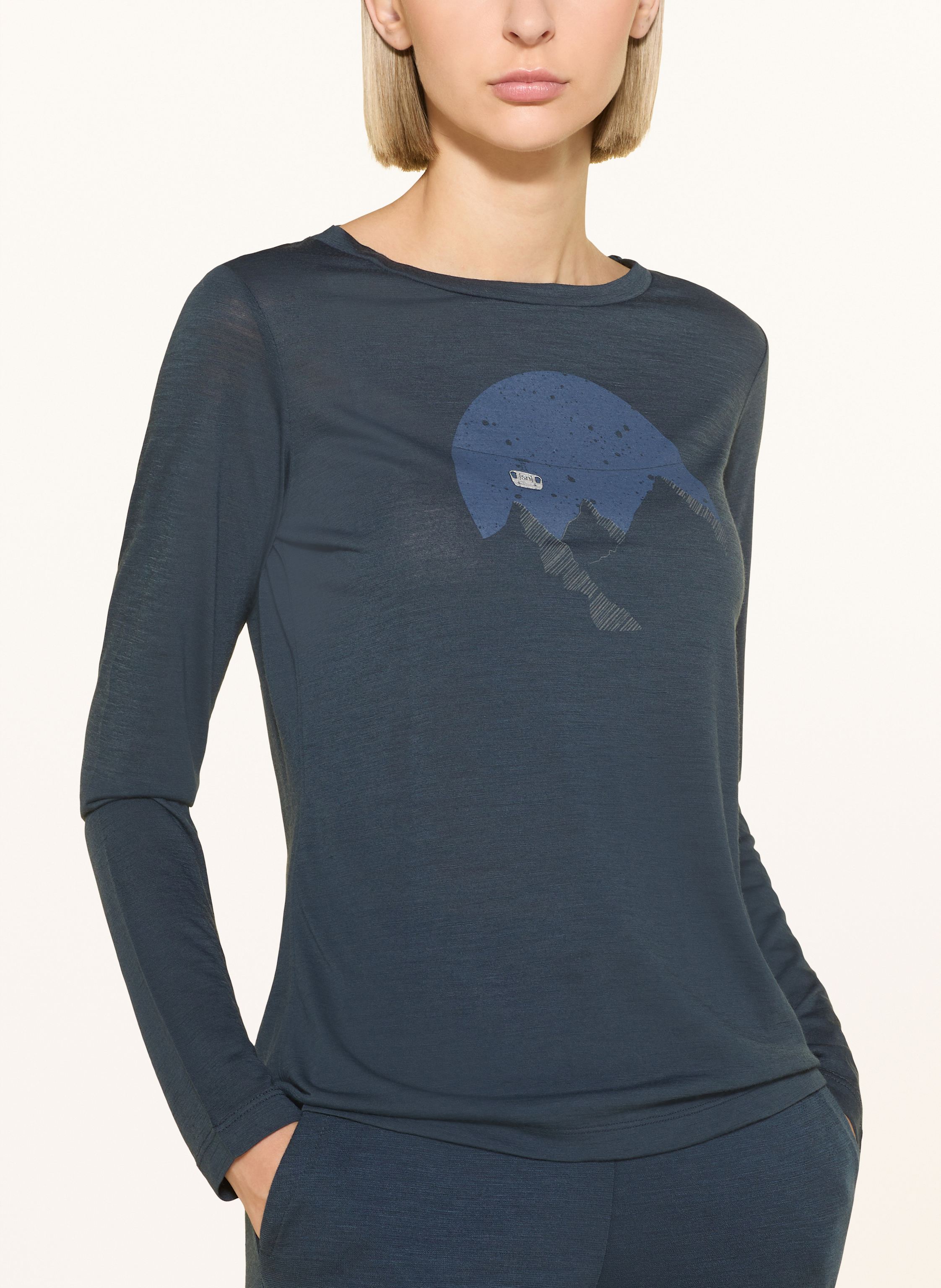 Thumbnail - Super.Natural Longsleeve Gondola Mit Merinowolle blau