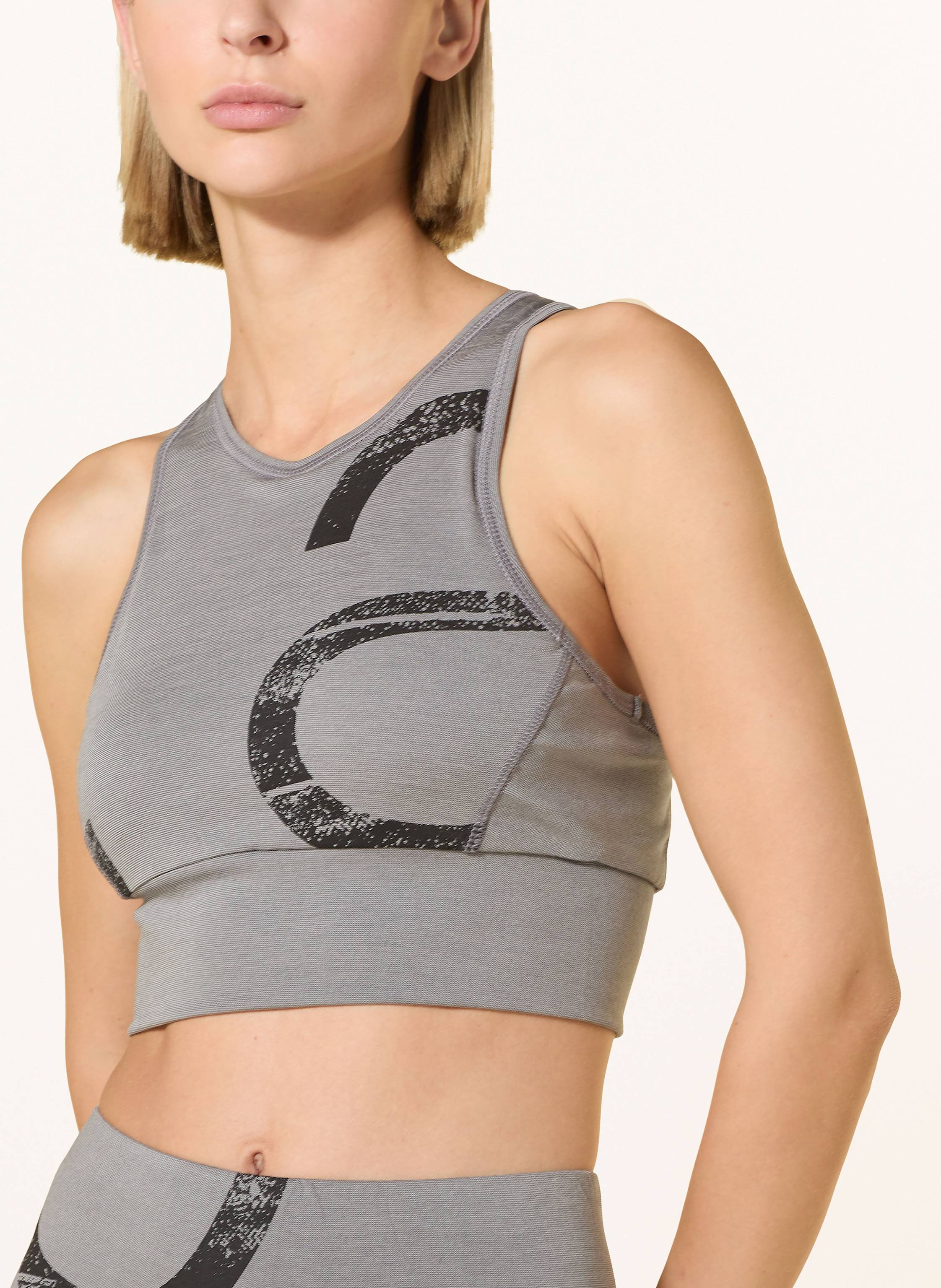 Thumbnail - Super.Natural Cropped-Funktionstop Capital Logo Mit Merinowolle grau