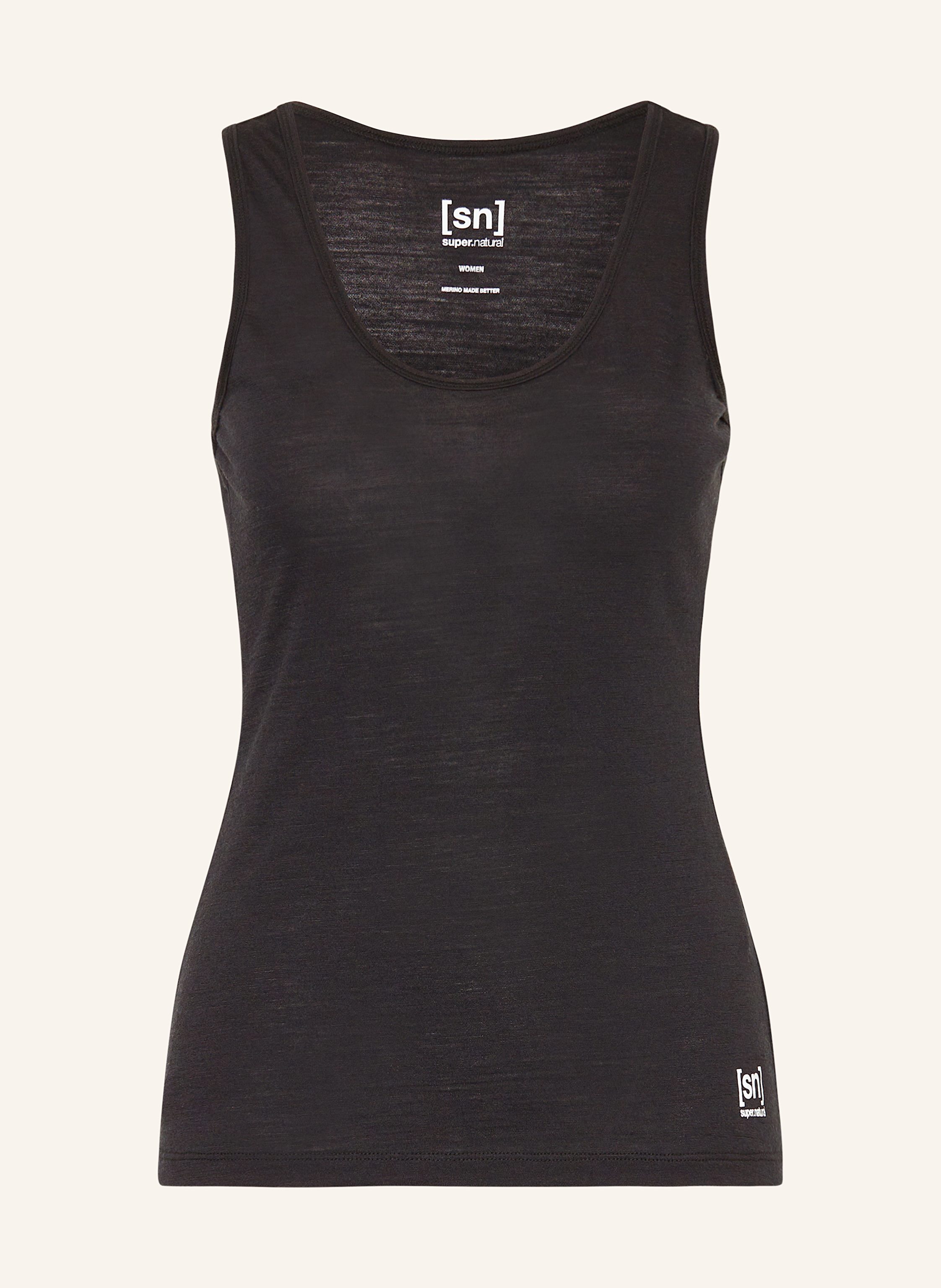 Super.Natural Tanktop Sierra 140 Mit Merinowolle schwarz