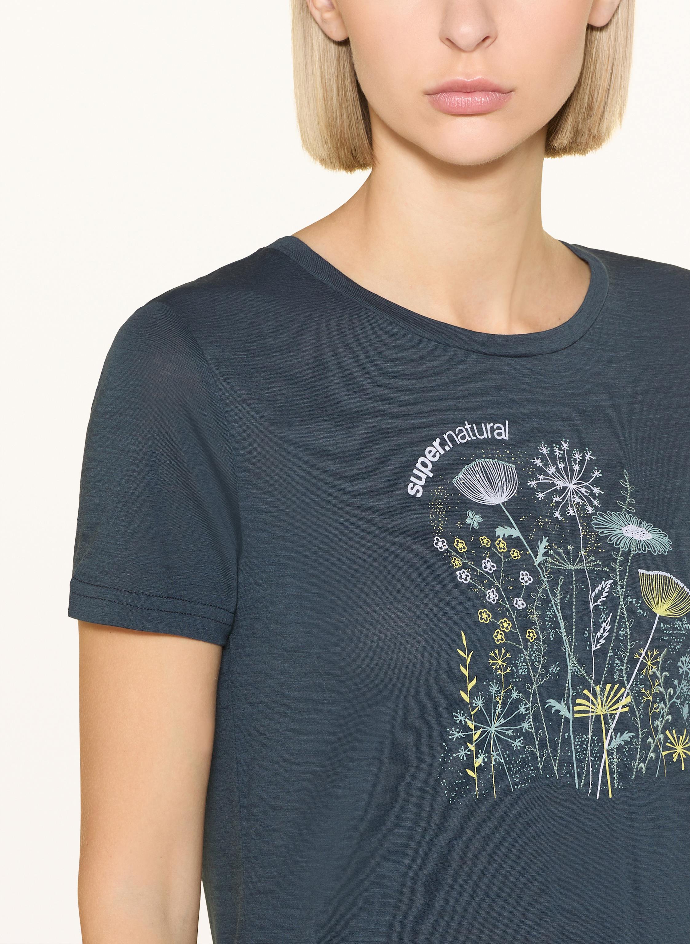 Thumbnail - Super.Natural Funktionsshirt Rock Flowers Mit Merinowolle blau