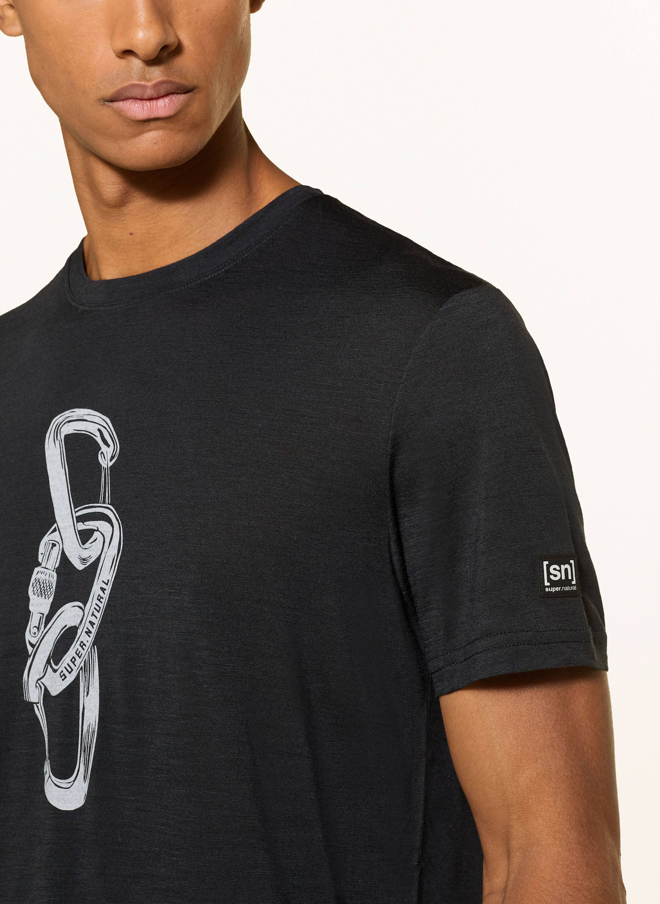 Thumbnail - Super.Natural T-Shirt Carabineri Mit Merinowolle schwarz