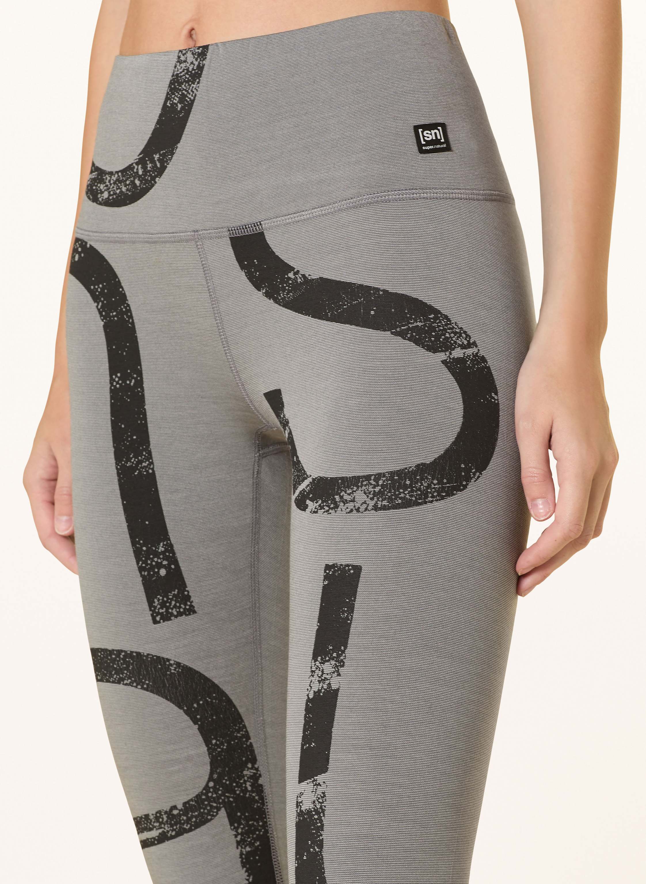 Thumbnail - Super.Natural Tights Capital Logo Mit Merinowolle grau