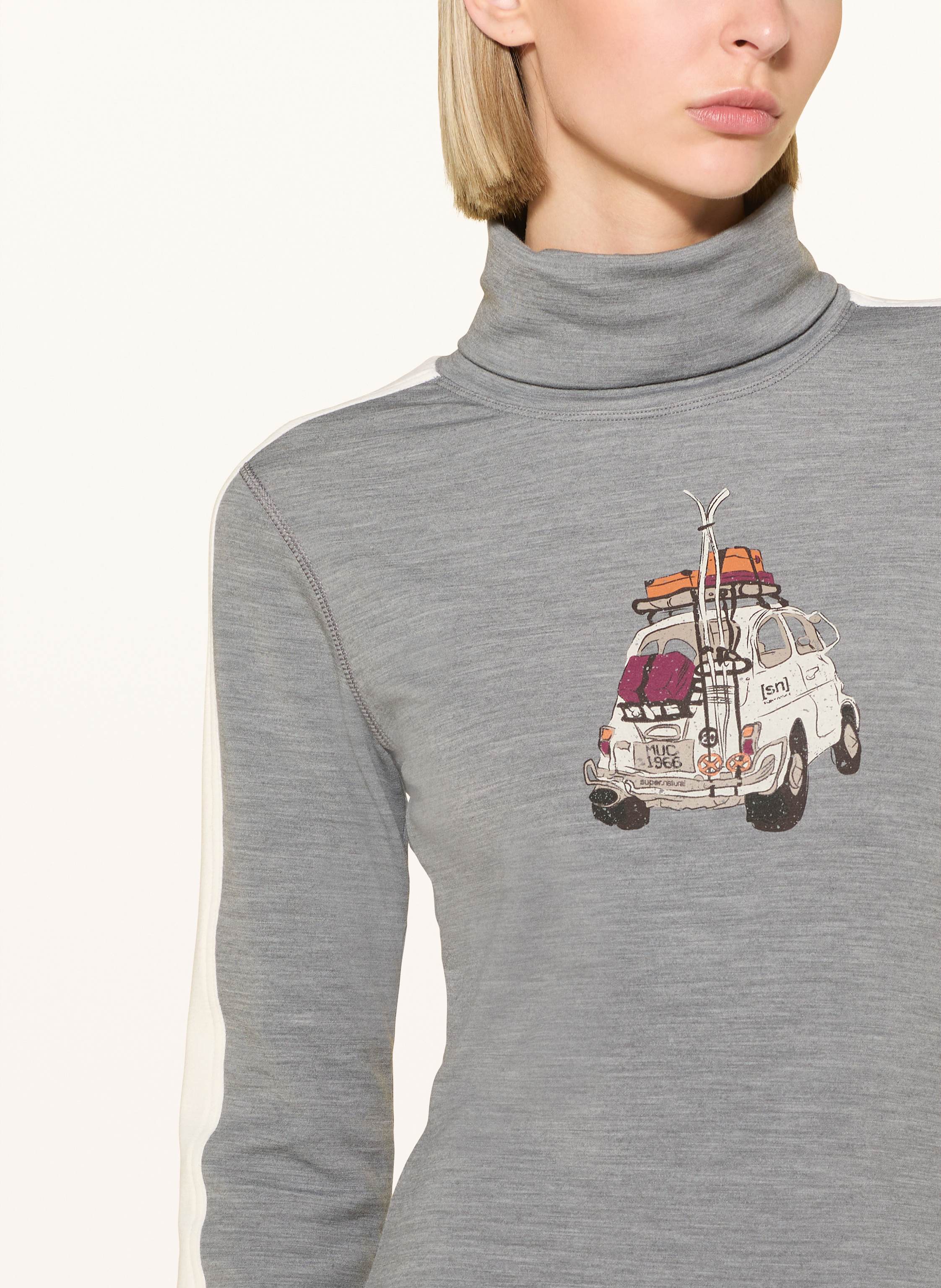 Thumbnail - Super.Natural Pullover Carski Roll Neck grau