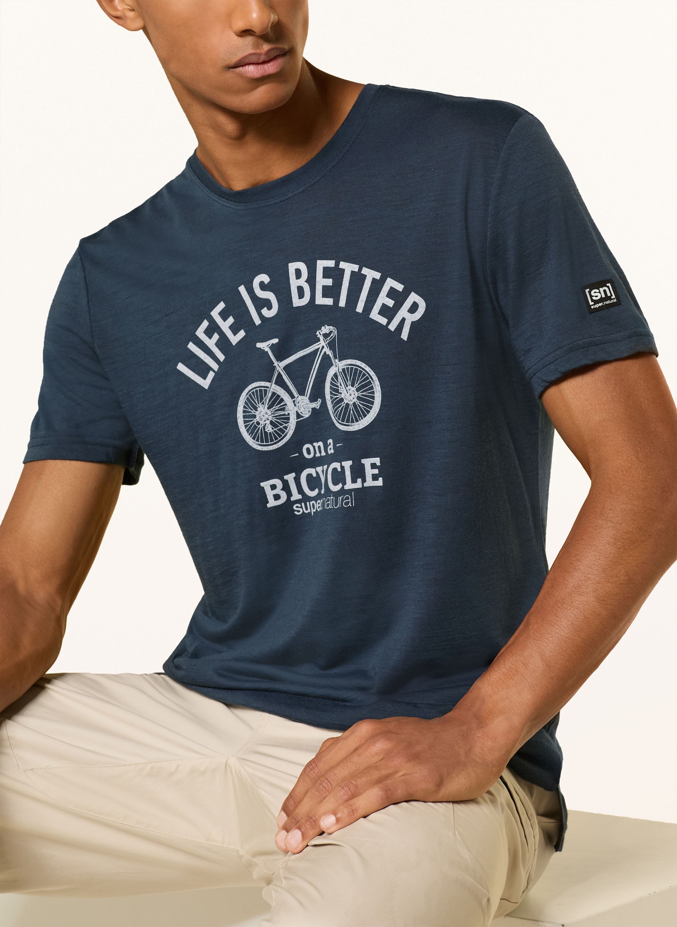 Thumbnail - Super.Natural T-Shirt Better Bike Mit Merinowolle blau