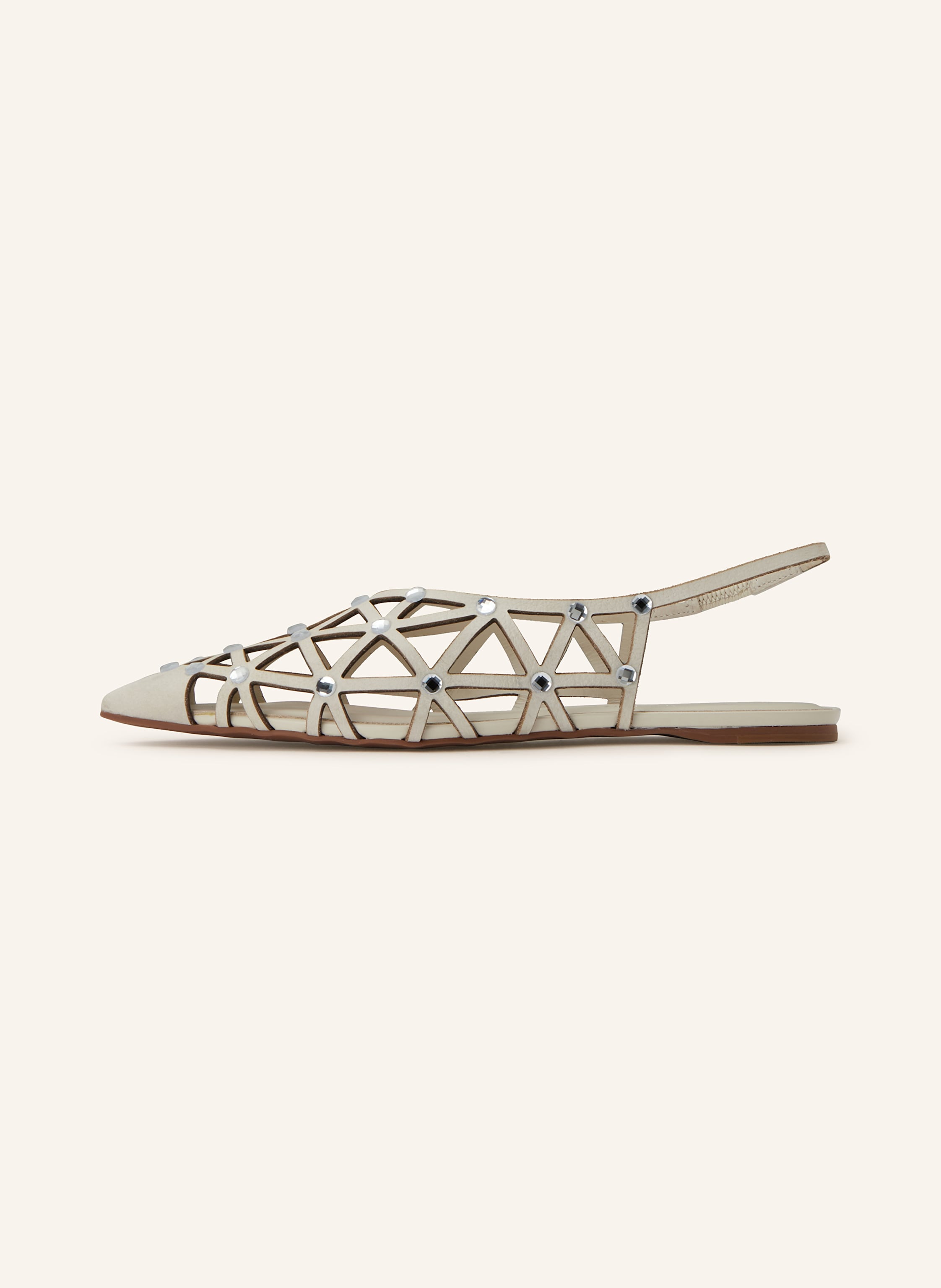 Thumbnail - Carrano Slingballerinas Mit Schmucksteinen weiss