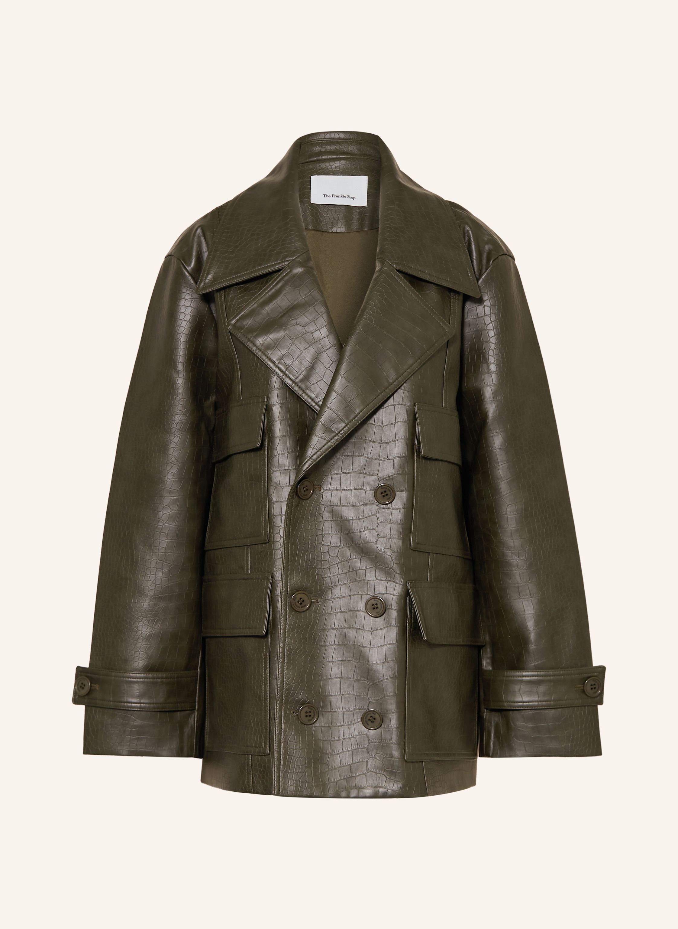 The Frankie Shop Jacke Stanton In Lederoptik gruen