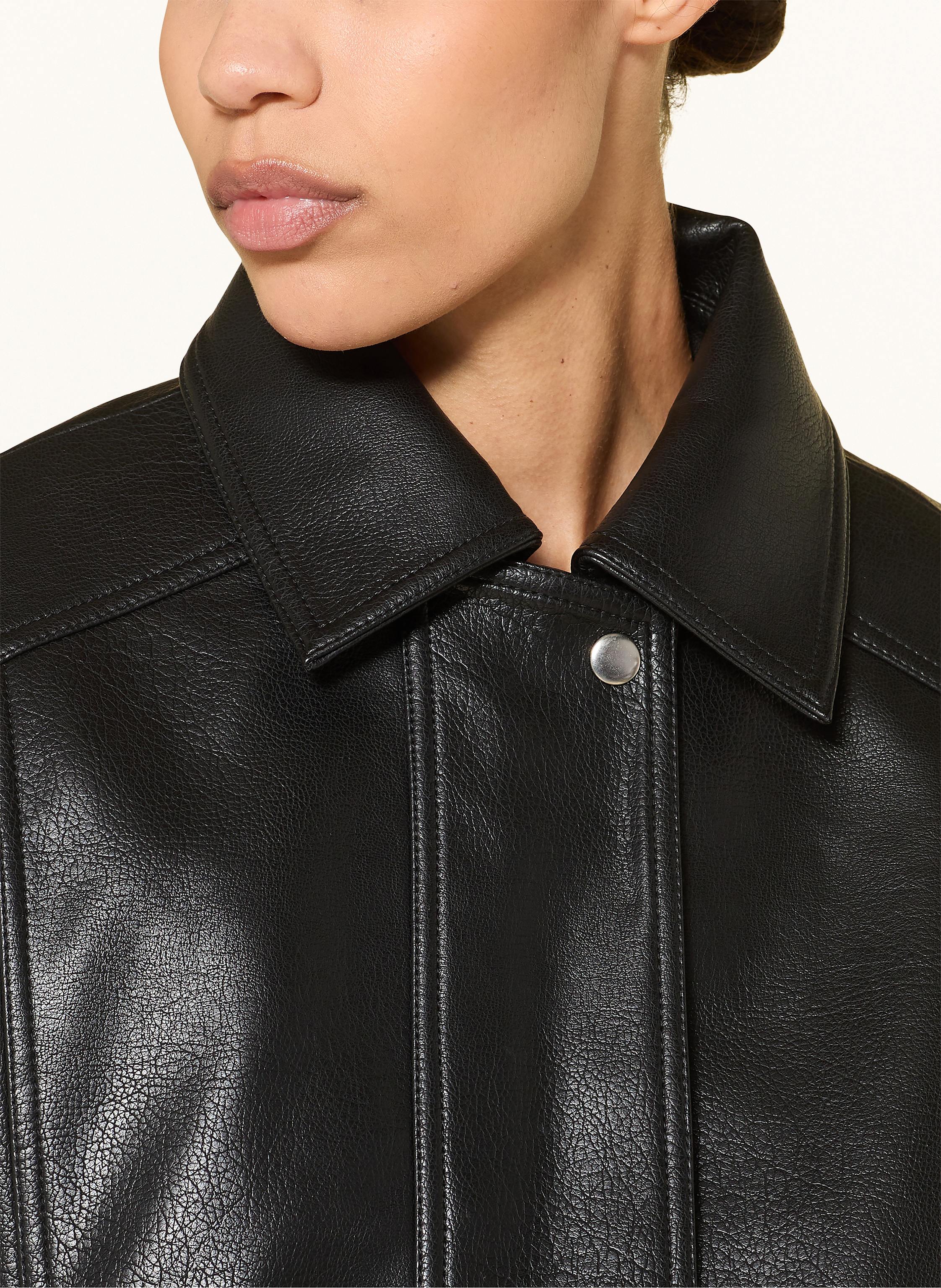 Thumbnail - The Frankie Shop Jacke Prescott In Lederoptik schwarz