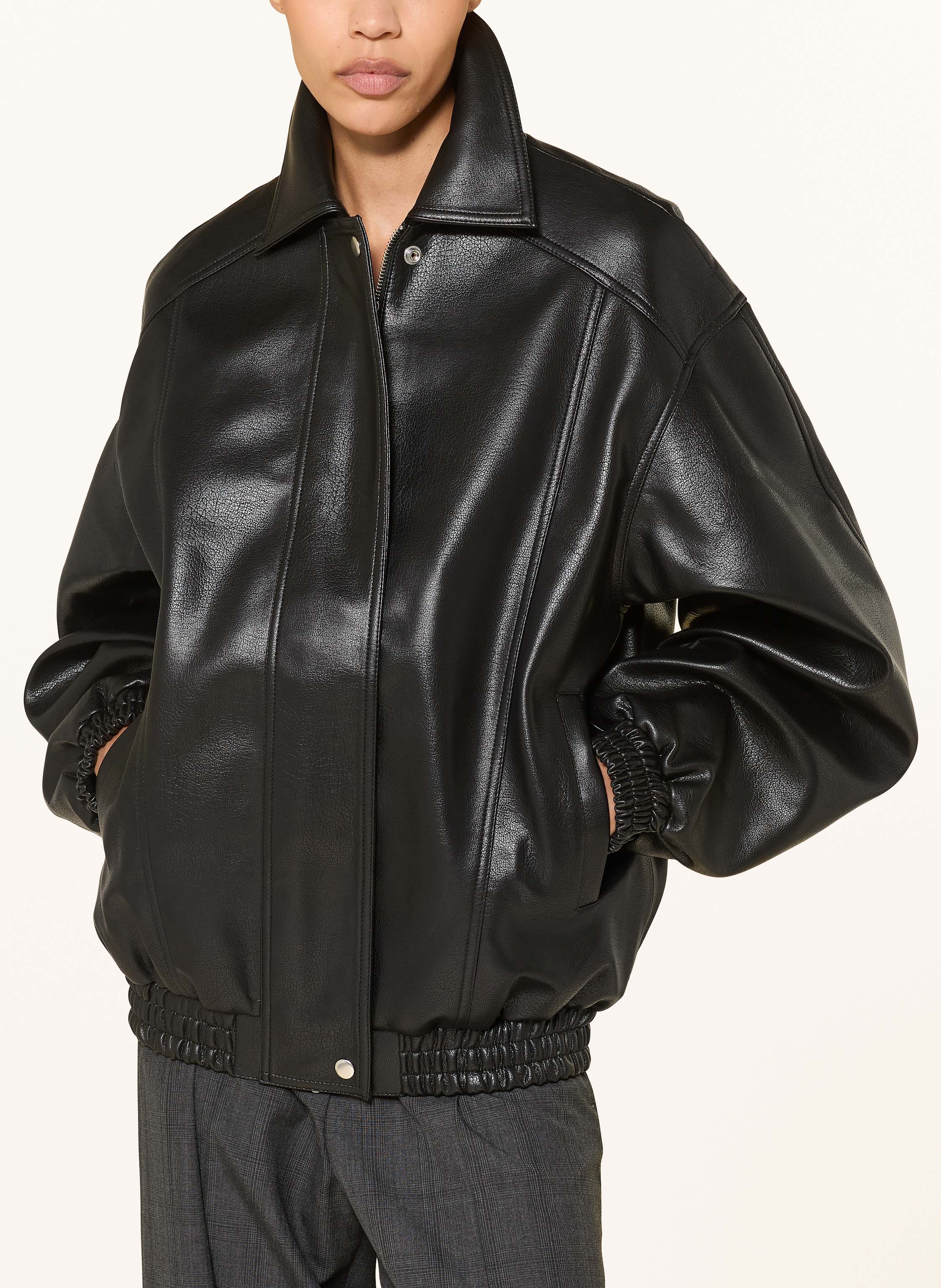 Thumbnail - The Frankie Shop Jacke Prescott In Lederoptik schwarz