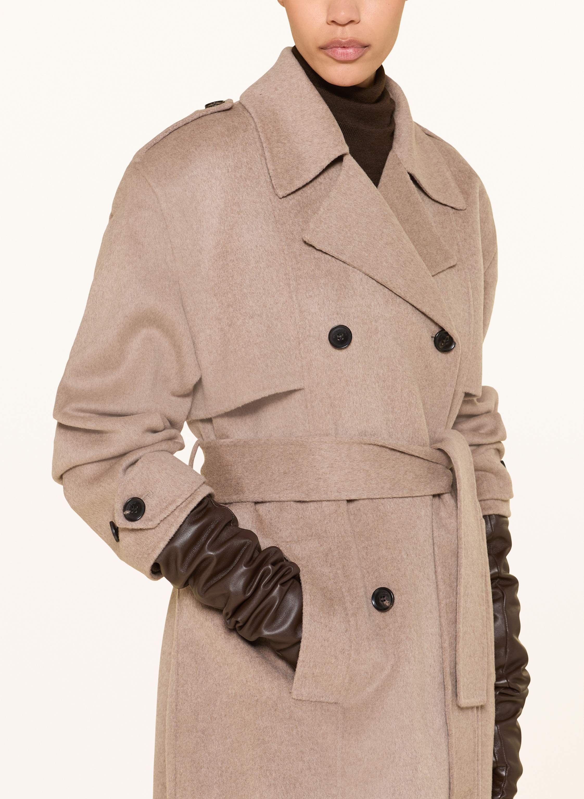 Thumbnail - The Frankie Shop Wollmantel Nikola beige