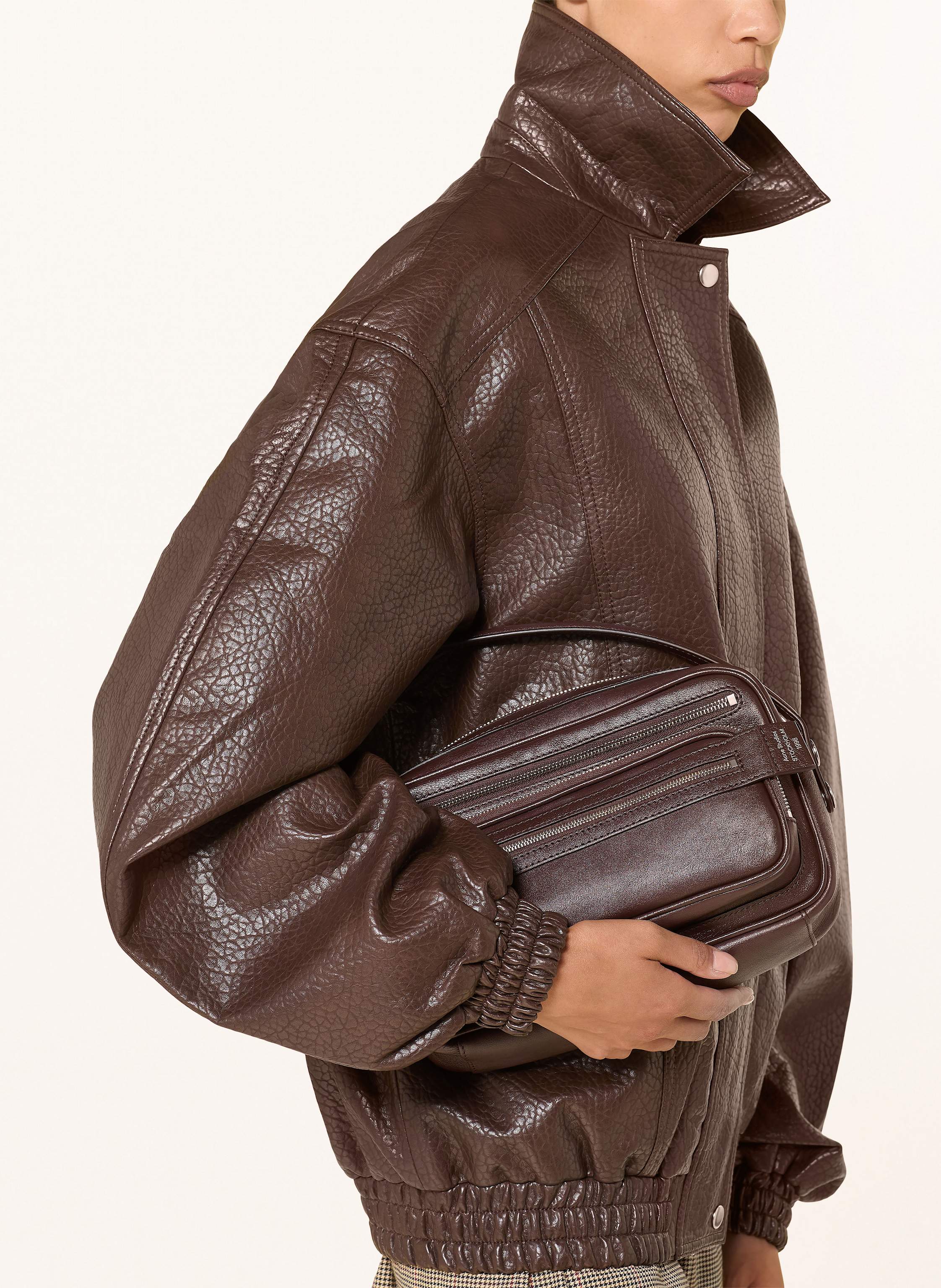 Thumbnail - The Frankie Shop Jacke Prescott In Lederoptik braun