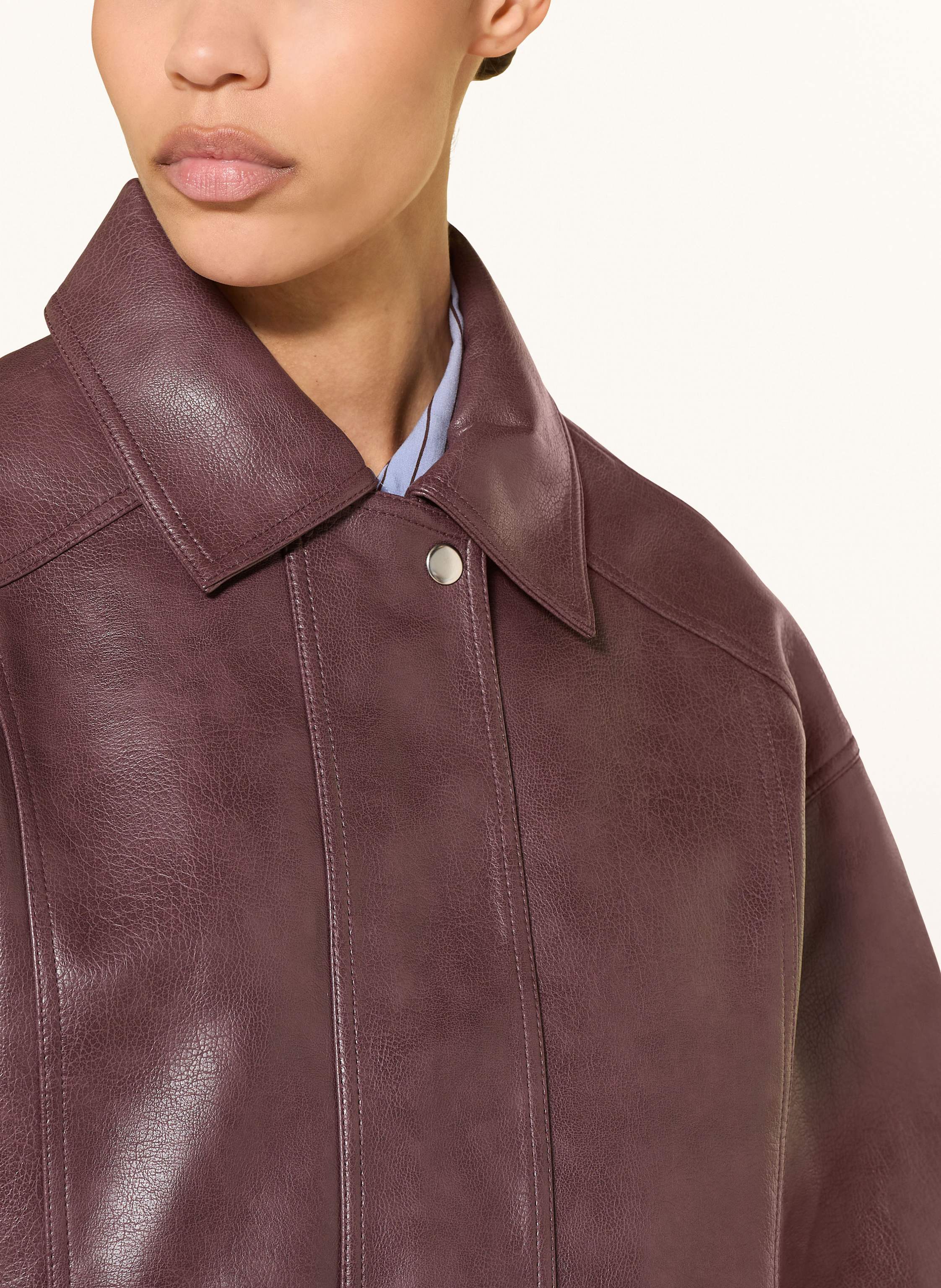 Thumbnail - The Frankie Shop Jacke Prescott In Lederoptik rot