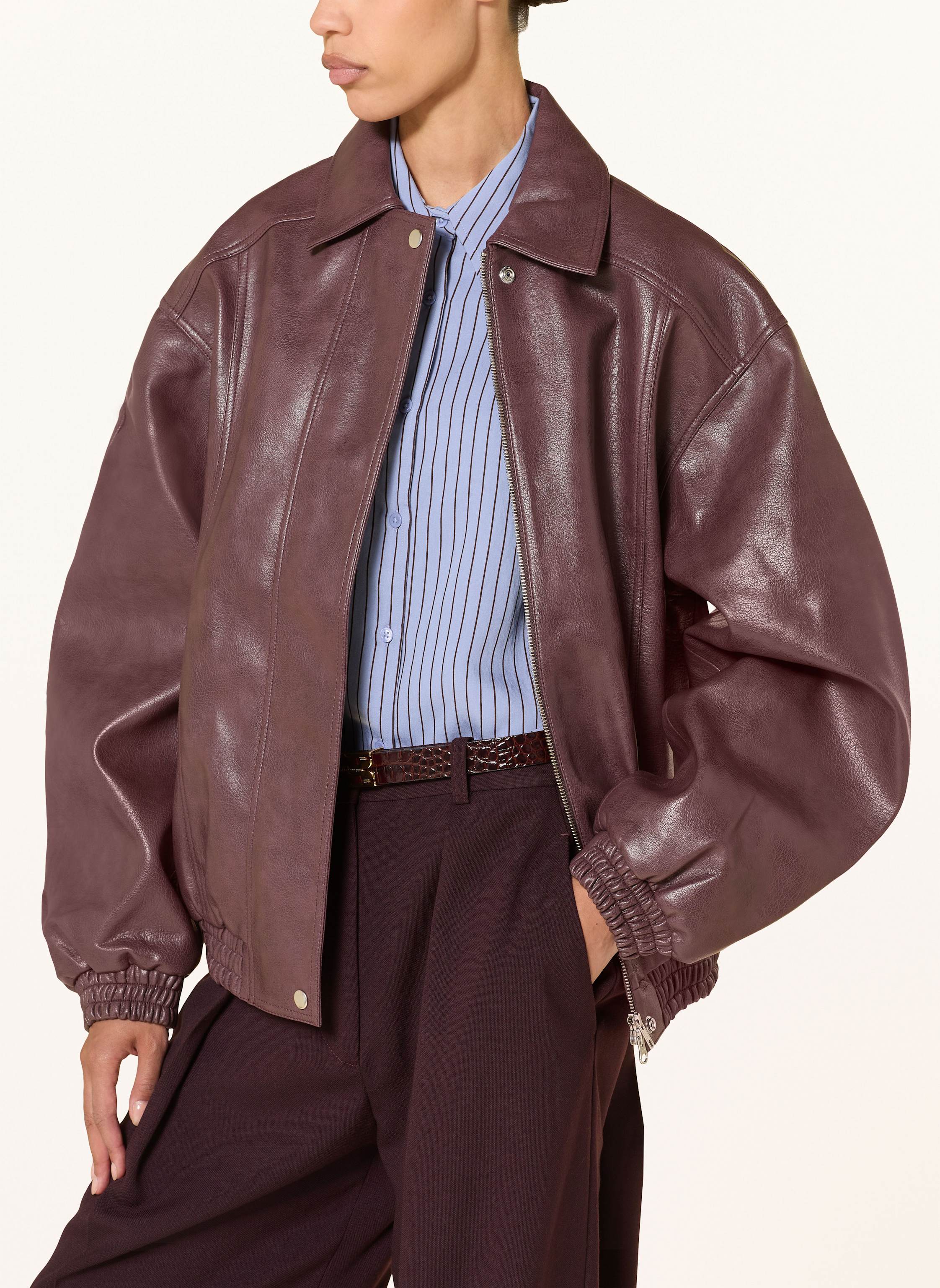 Thumbnail - The Frankie Shop Jacke Prescott In Lederoptik rot