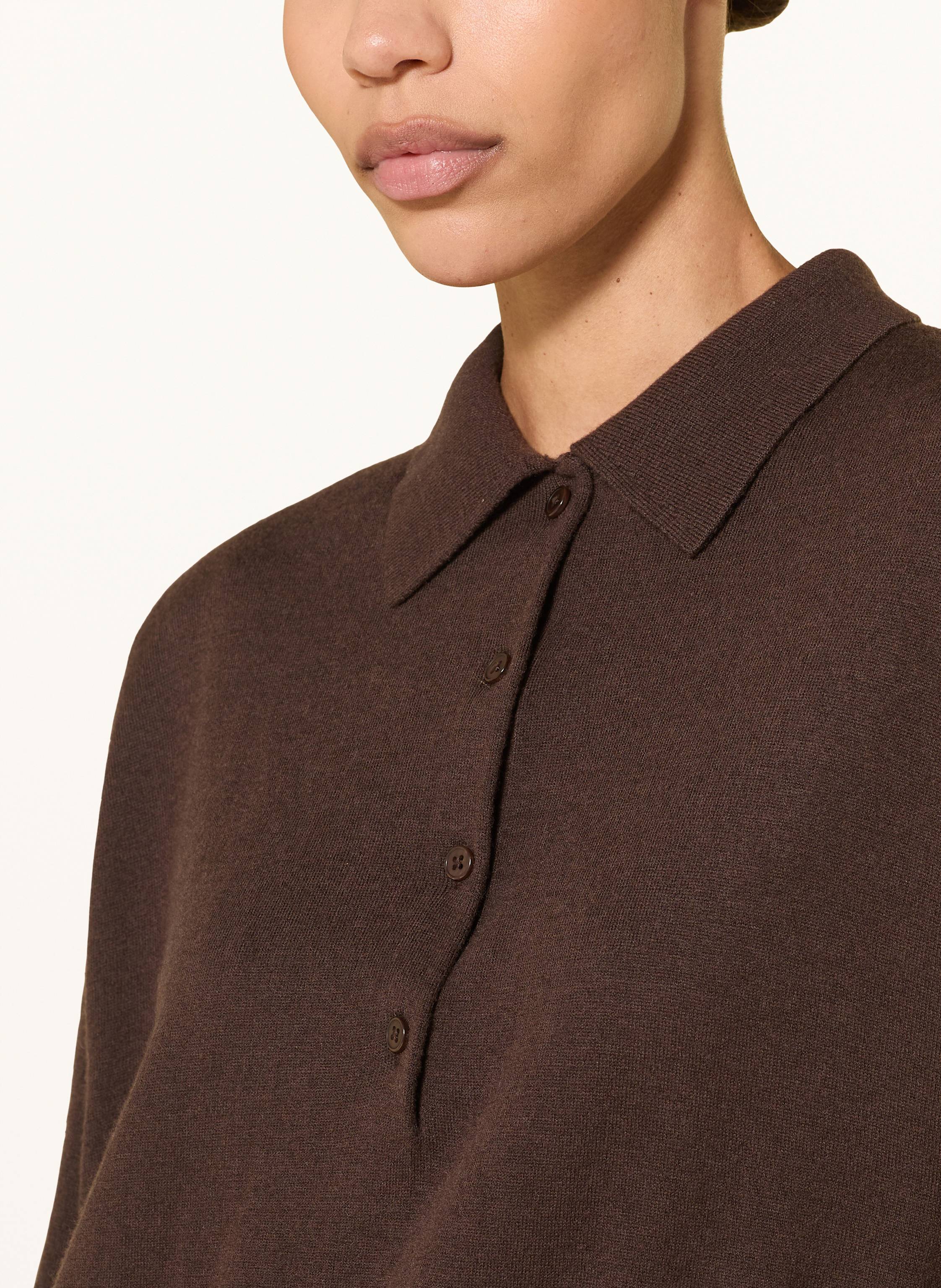 Thumbnail - The Frankie Shop Strick-Poloshirt Croydon braun