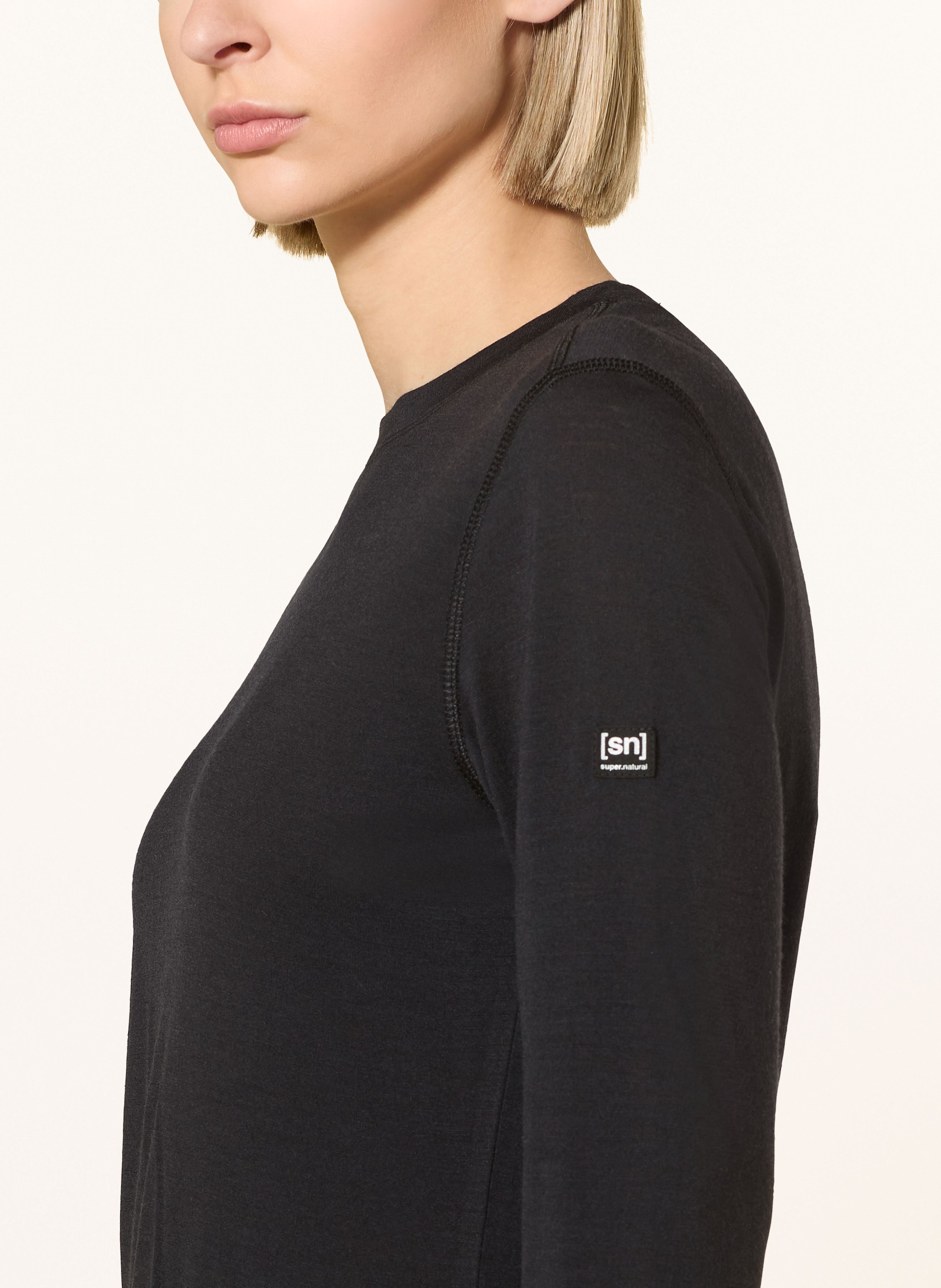 Thumbnail - Super.Natural Longsleeve Tundra 175 Ls Mit Merinowolle schwarz