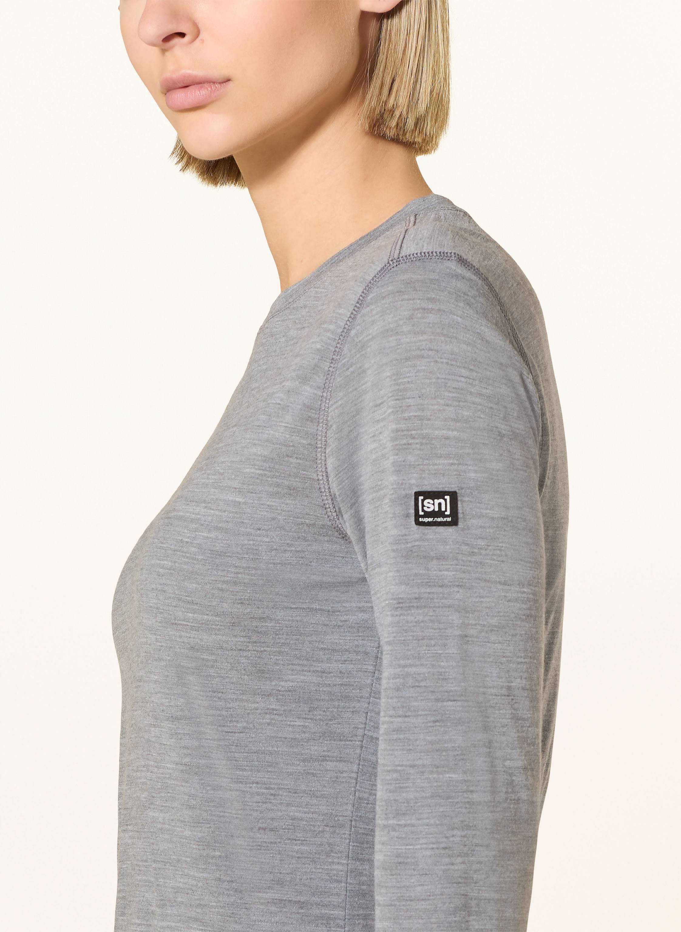 Thumbnail - Super.Natural Longsleeve Tundra 175 Ls Mit Merinowolle grau