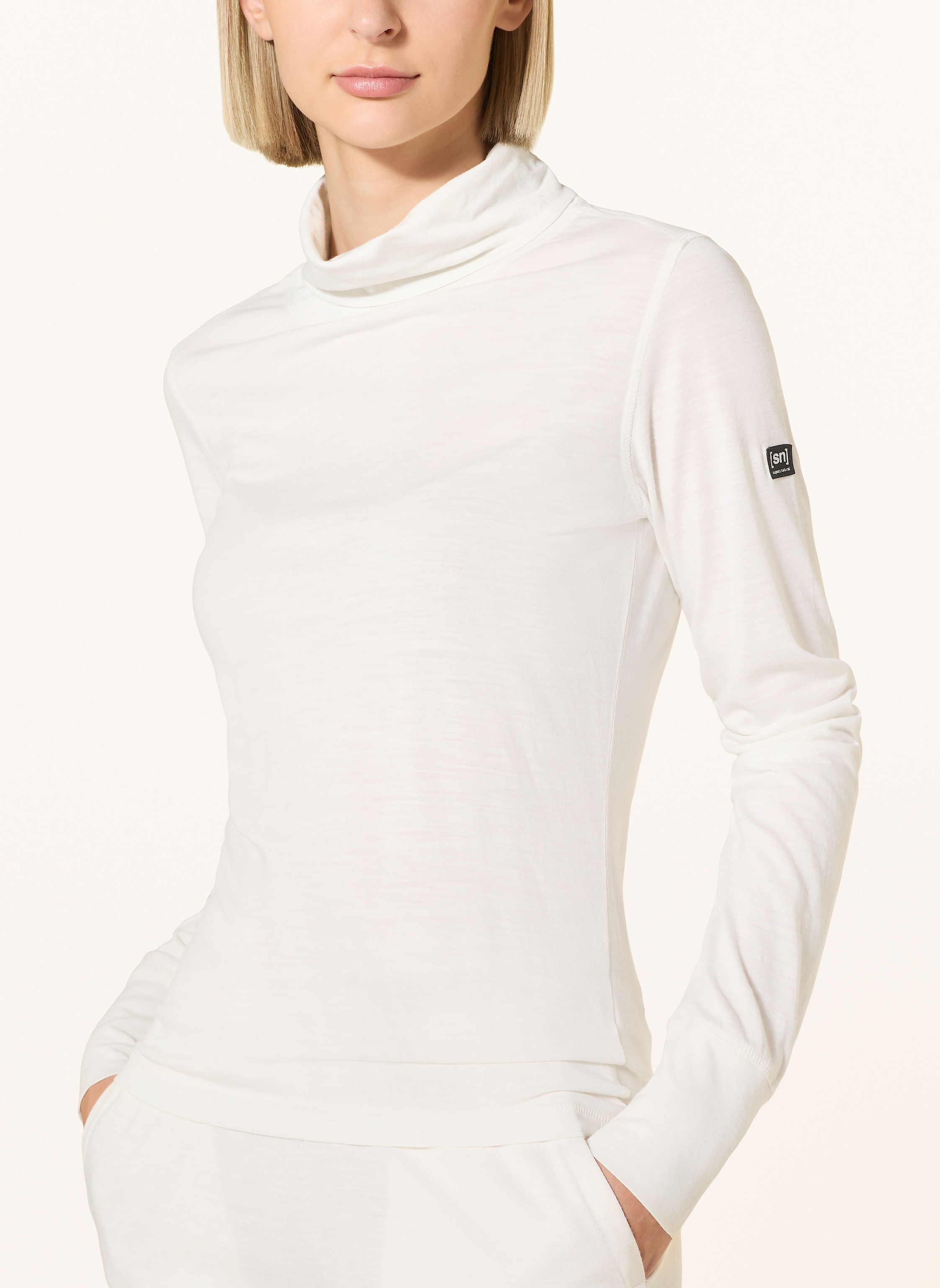 Thumbnail - Super.Natural Pullover Skiing Roll Neck Mit Merinowolle weiss