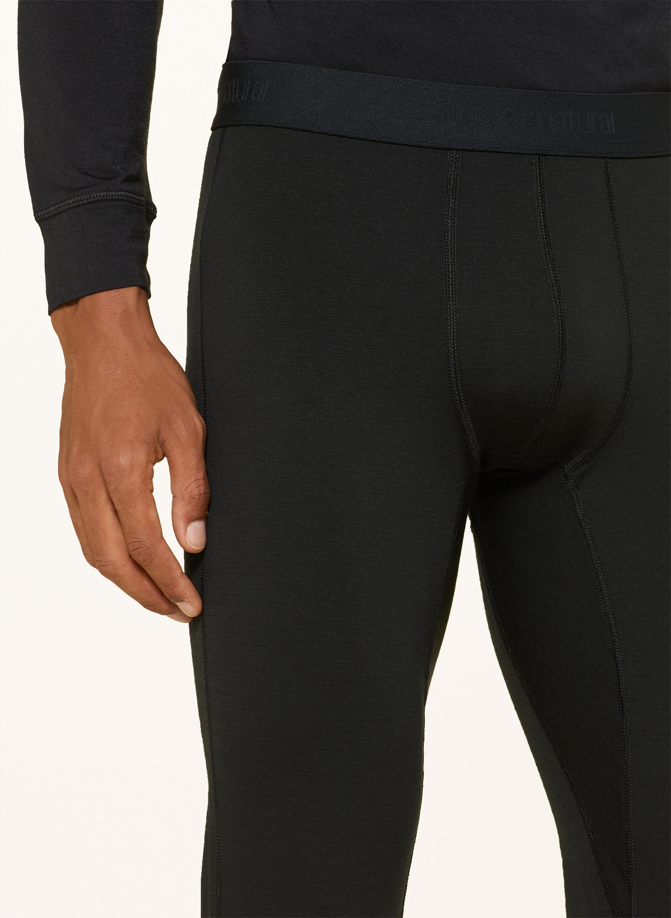 Thumbnail - Super.Natural Funktionswäsche-Hose tundra175 Mit Verkürzter Beinlänge Und Merinowolle schwarz