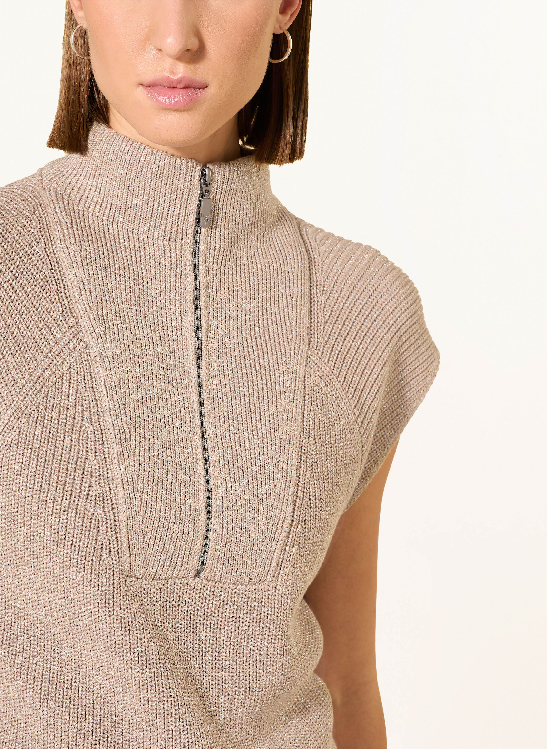 Thumbnail - Monari Pullunder Mit Glitzergarn beige