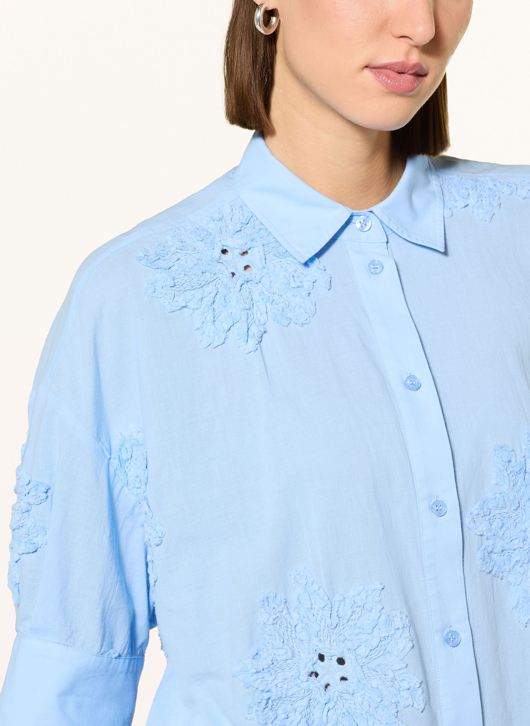 Thumbnail - Marc Aurel Hemdbluse Mit 3/4-Arm Und Lochspitze blau