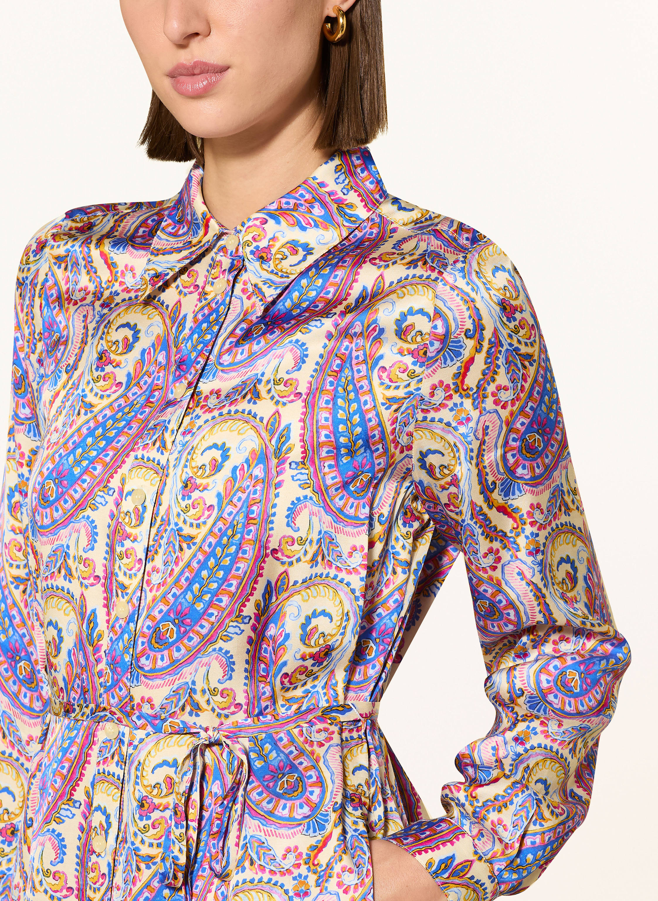 Thumbnail - Marc Aurel Hemdblusenkleid Aus Satin blau