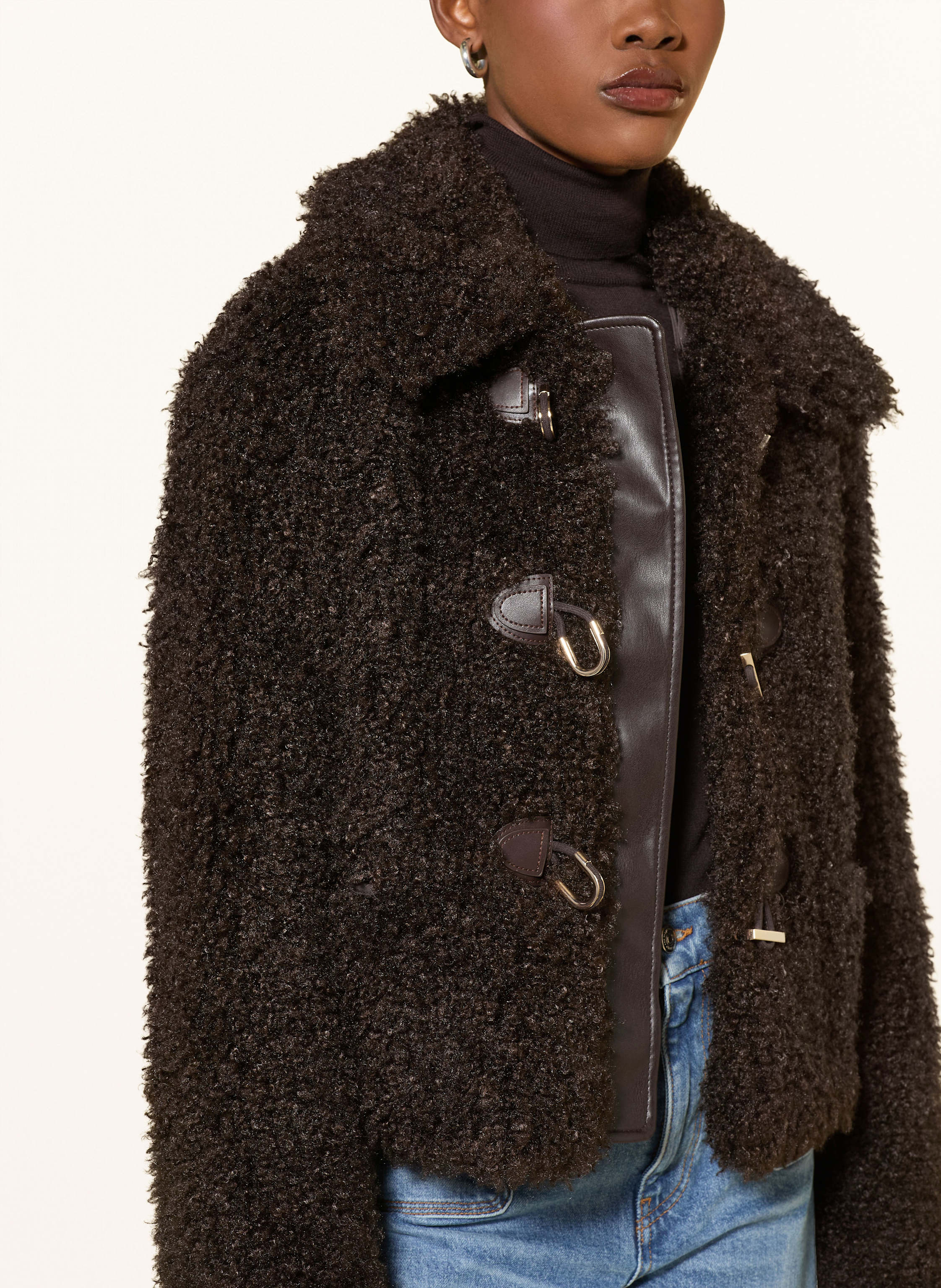 Thumbnail - Maje Teddyfell-Jacke braun