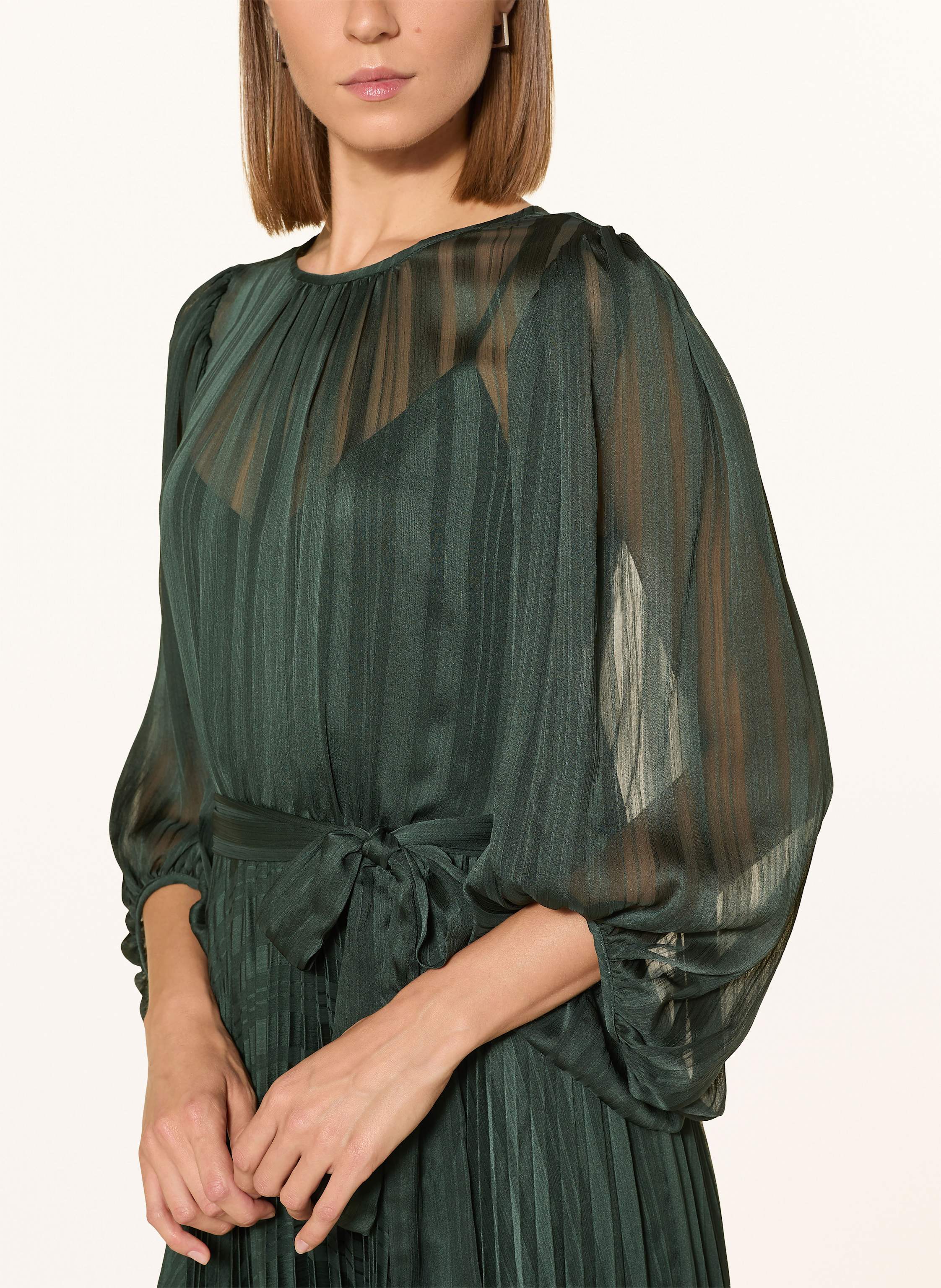 Thumbnail - Phase Eight Kleid Lucie Mit Plissees Und 3/4-Arm gruen