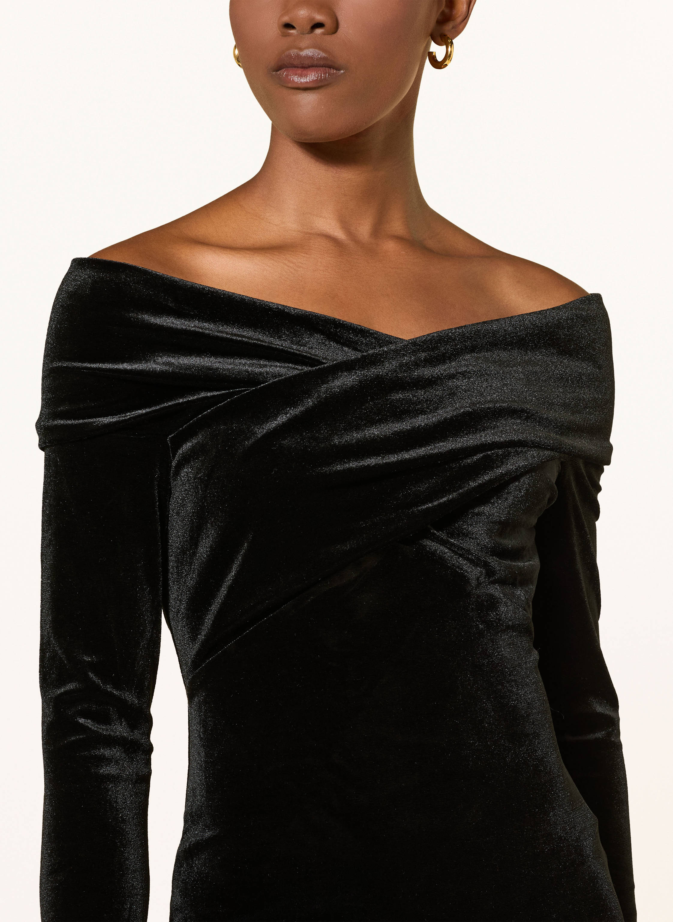 Thumbnail - Allsaints Etuikleid Delta Velvet Aus Frottee schwarz