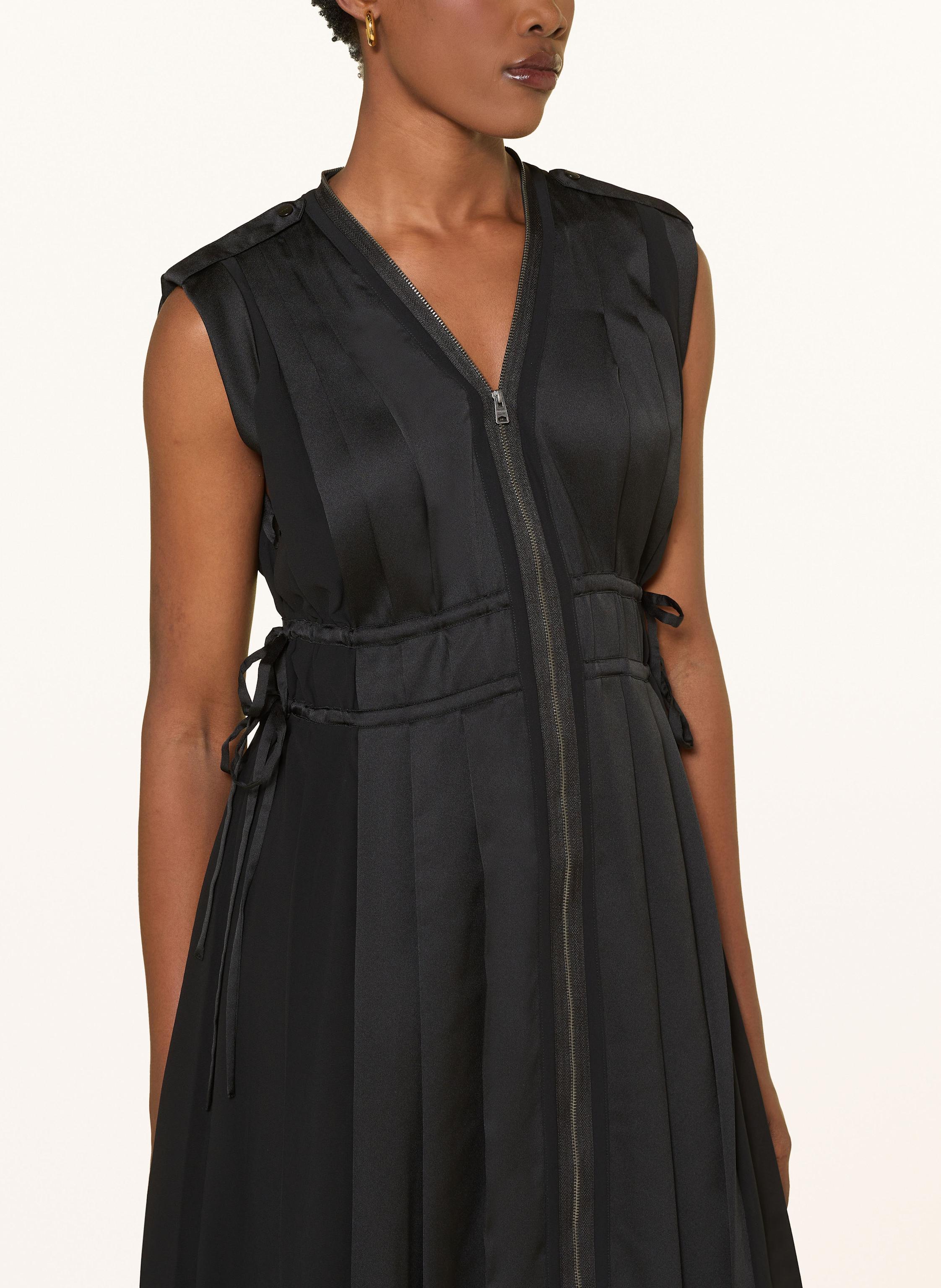 Thumbnail - Allsaints Plisseekleid Amala Im Materialmix schwarz