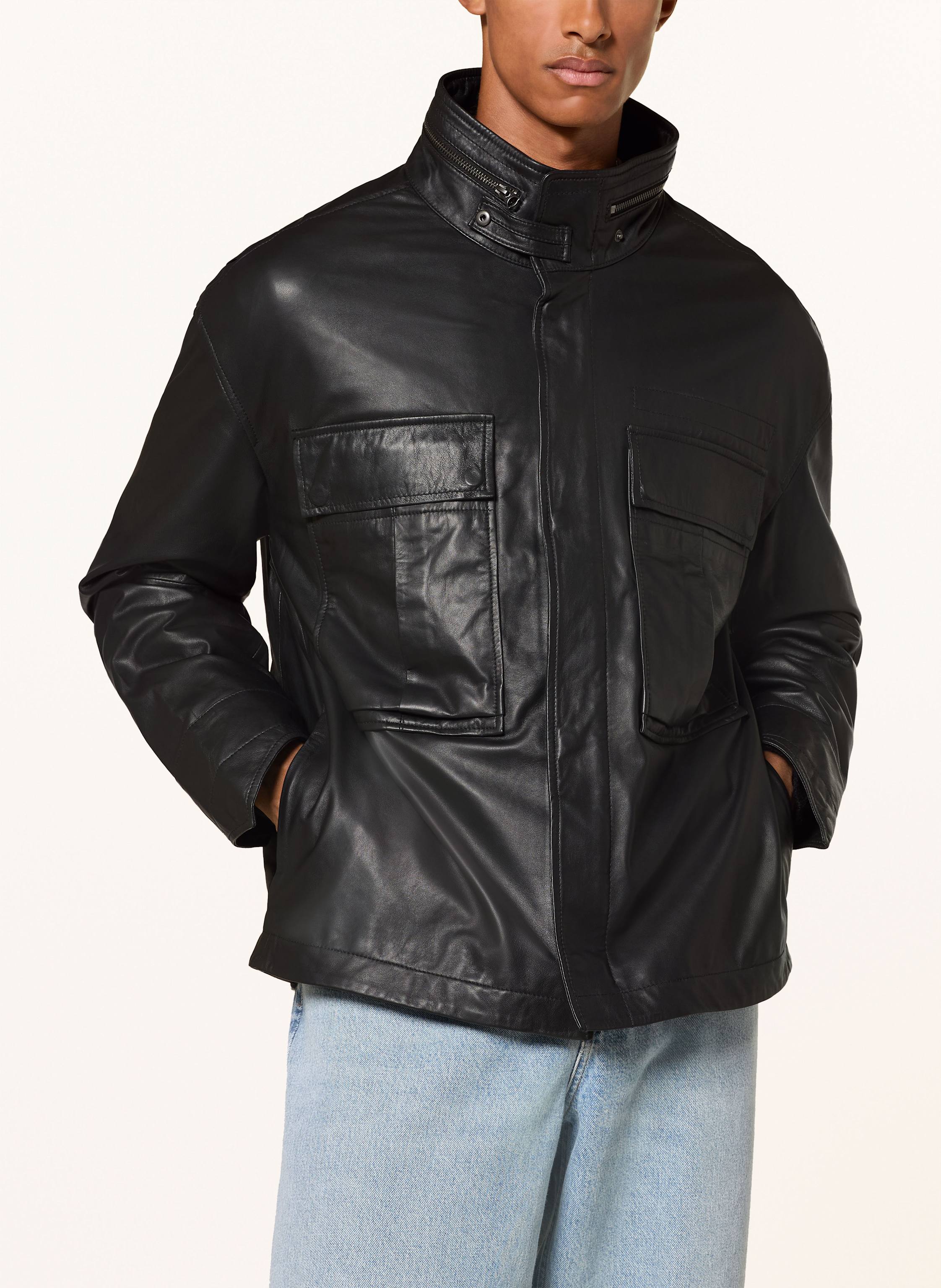 Thumbnail - Allsaints Lederjacke Halton schwarz