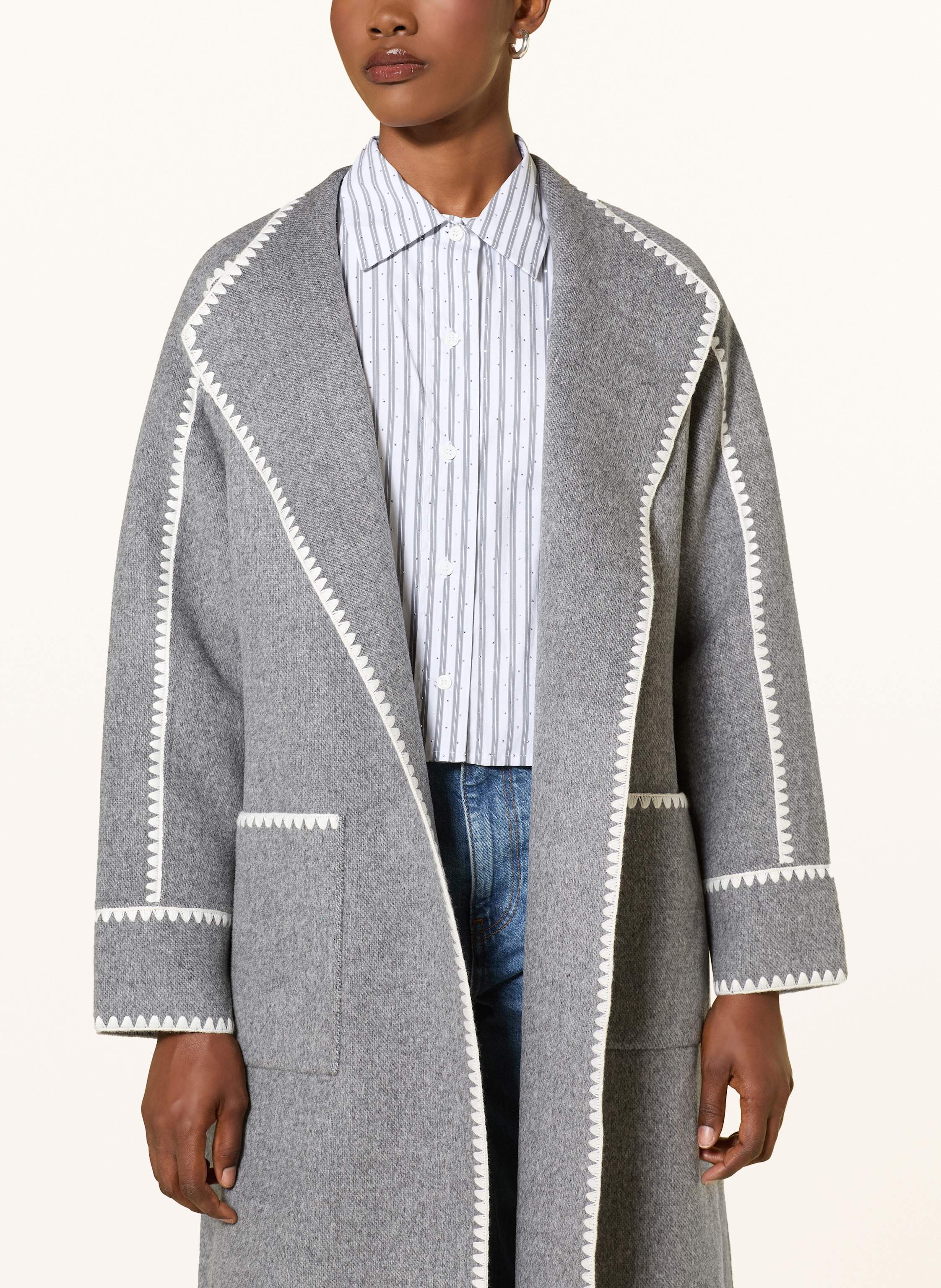 Thumbnail - Maje Wollmantel grau