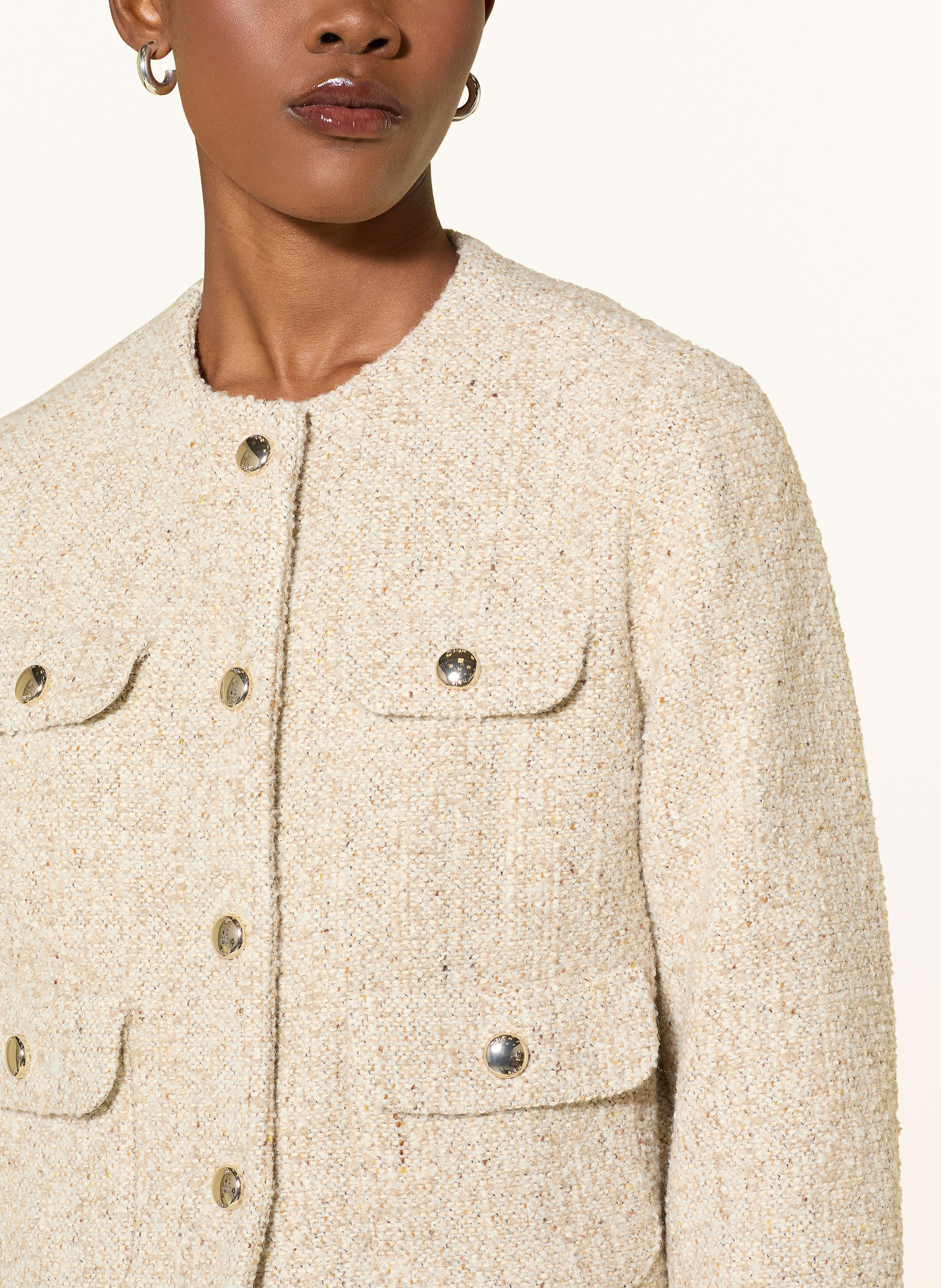 Thumbnail - Maje Kastenjacke Aus Tweed weiss