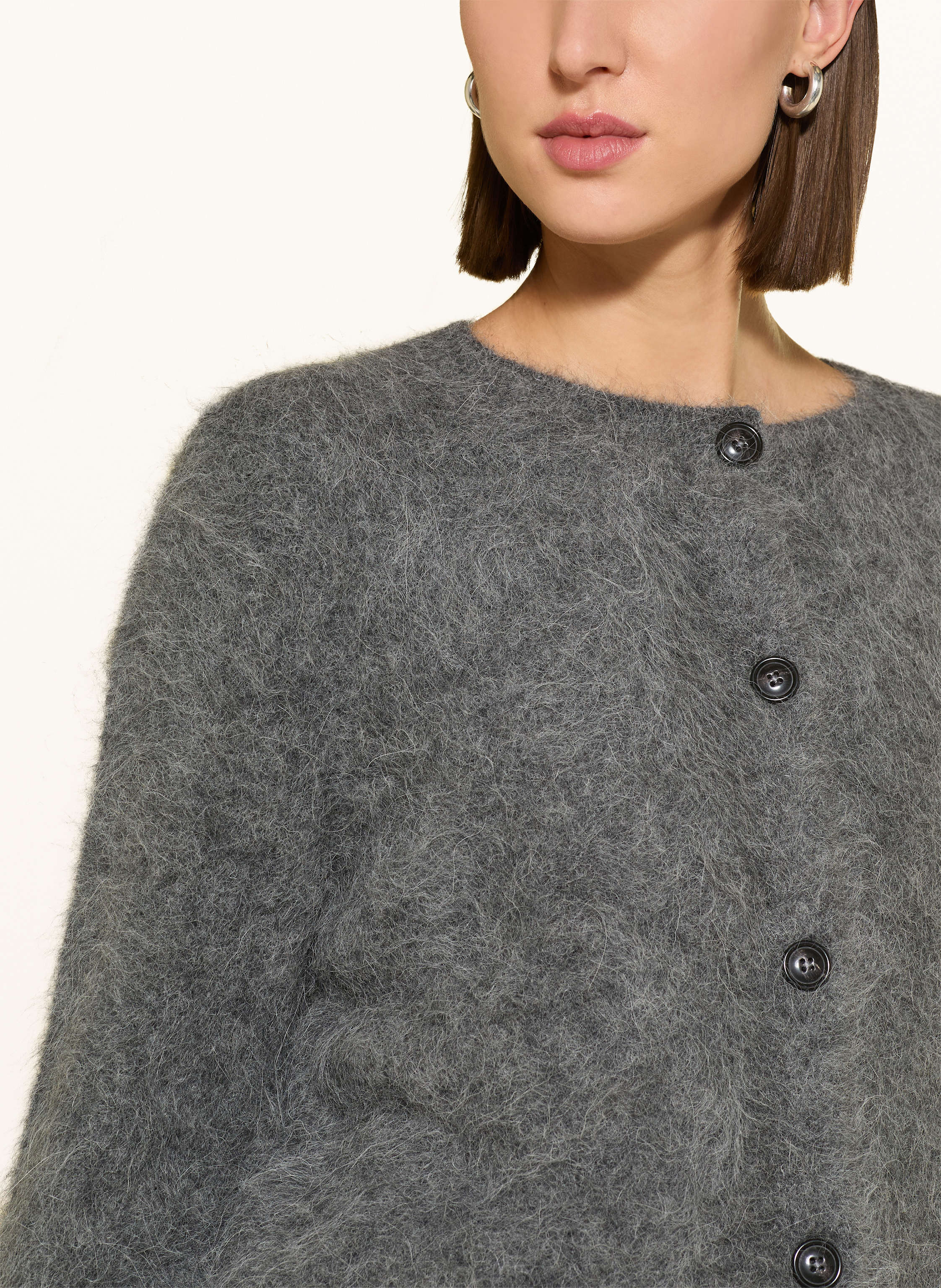 Thumbnail - Marc O'polo Strickjacke Mit Alpaka grau