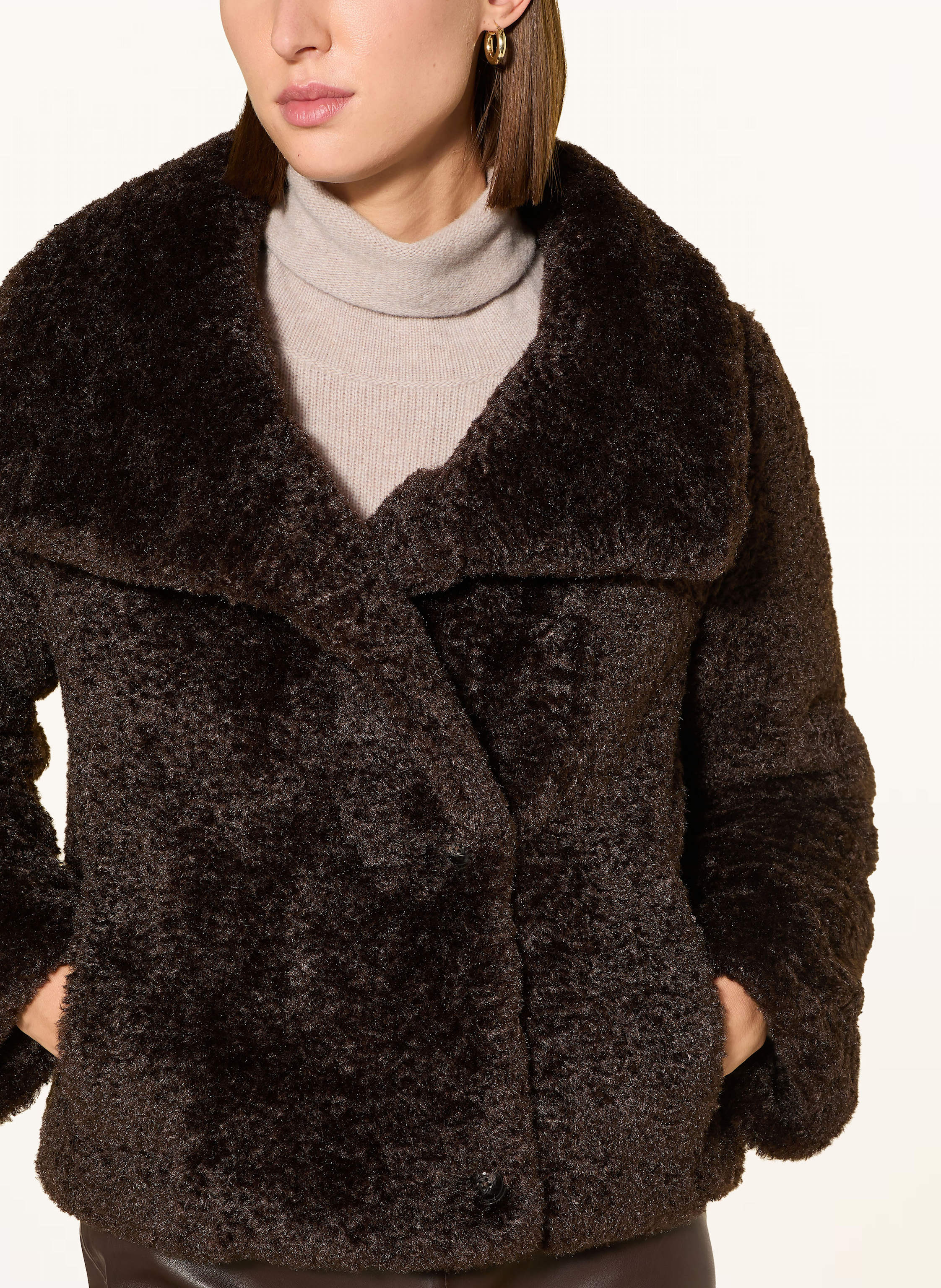 Thumbnail - Marc O'polo Teddyfell-Jacke braun