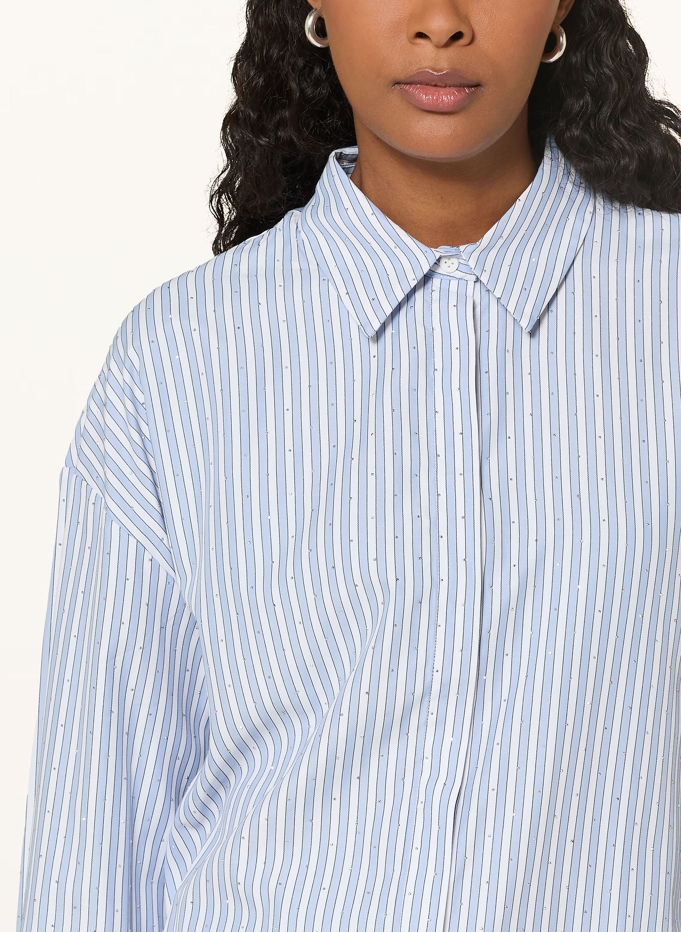 Thumbnail - Joseph Ribkoff Oversized-Hemdbluse Mit Schmucksteinen blau