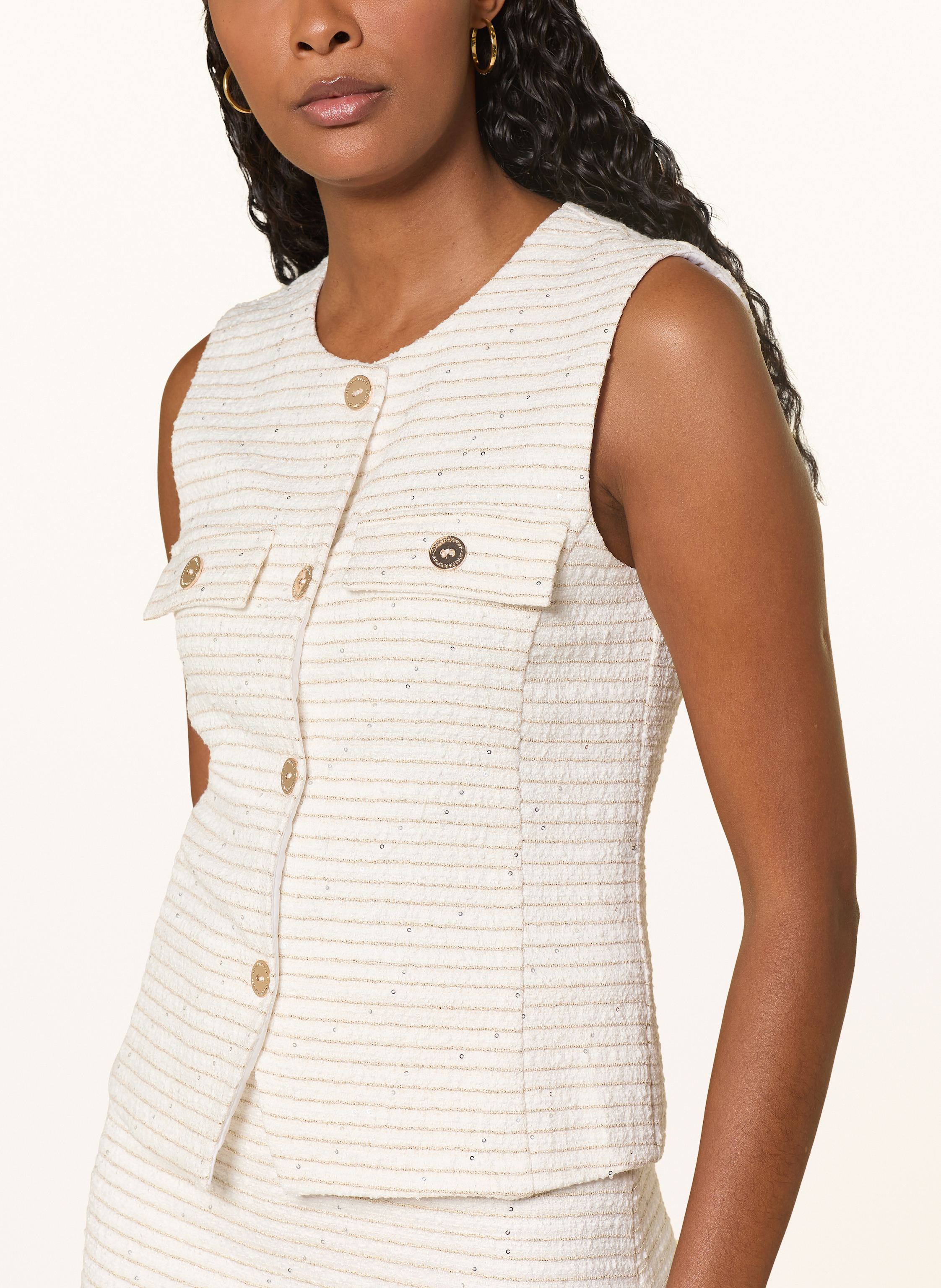 Thumbnail - Joseph Ribkoff Blazerweste Aus Bouclé Mit Pailletten weiss