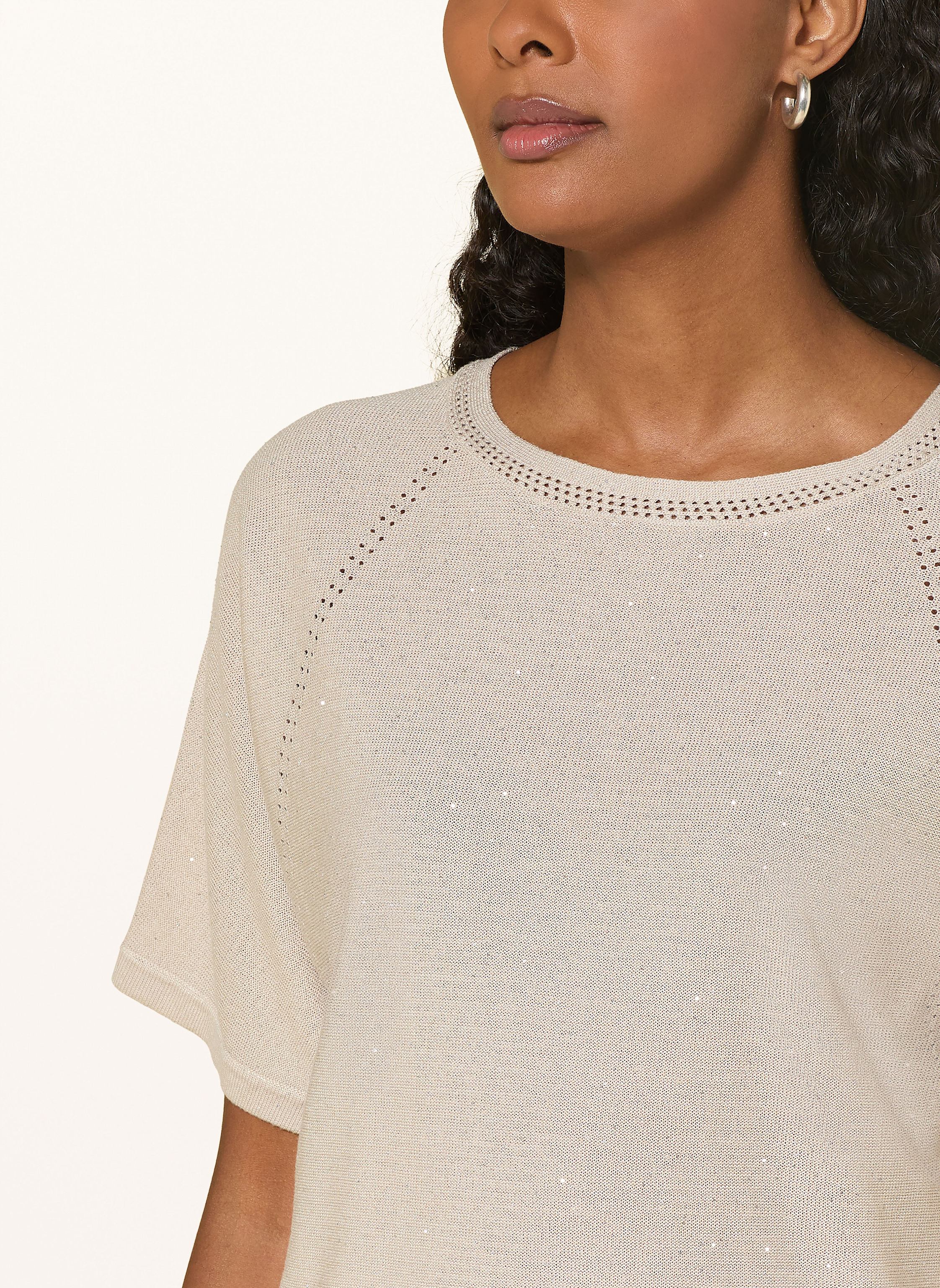 Thumbnail - Joseph Ribkoff Strickshirt Mit Pailletten beige