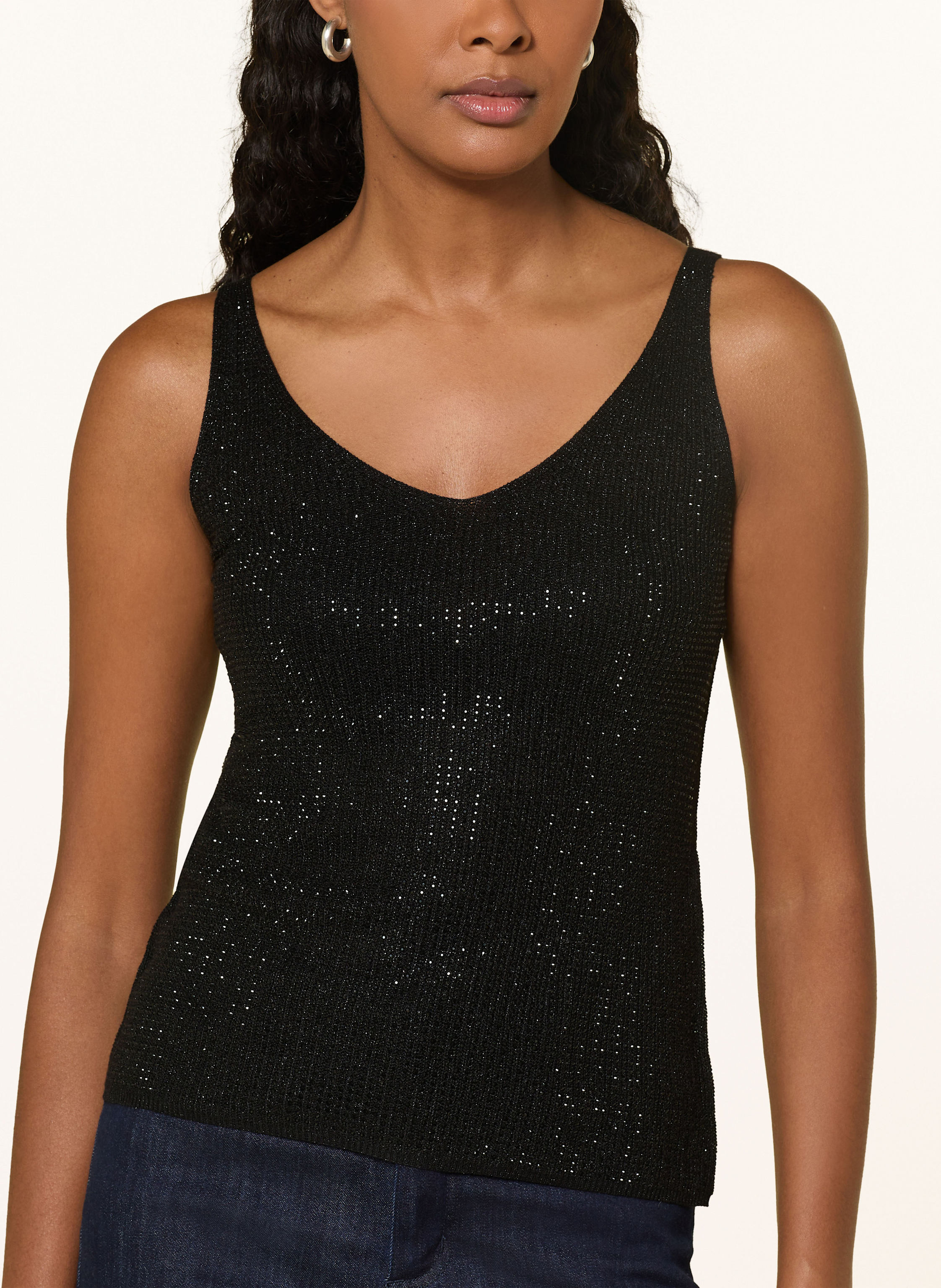 Thumbnail - Joseph Ribkoff Stricktop Mit Glitzergarn Und Schmucksteinen schwarz