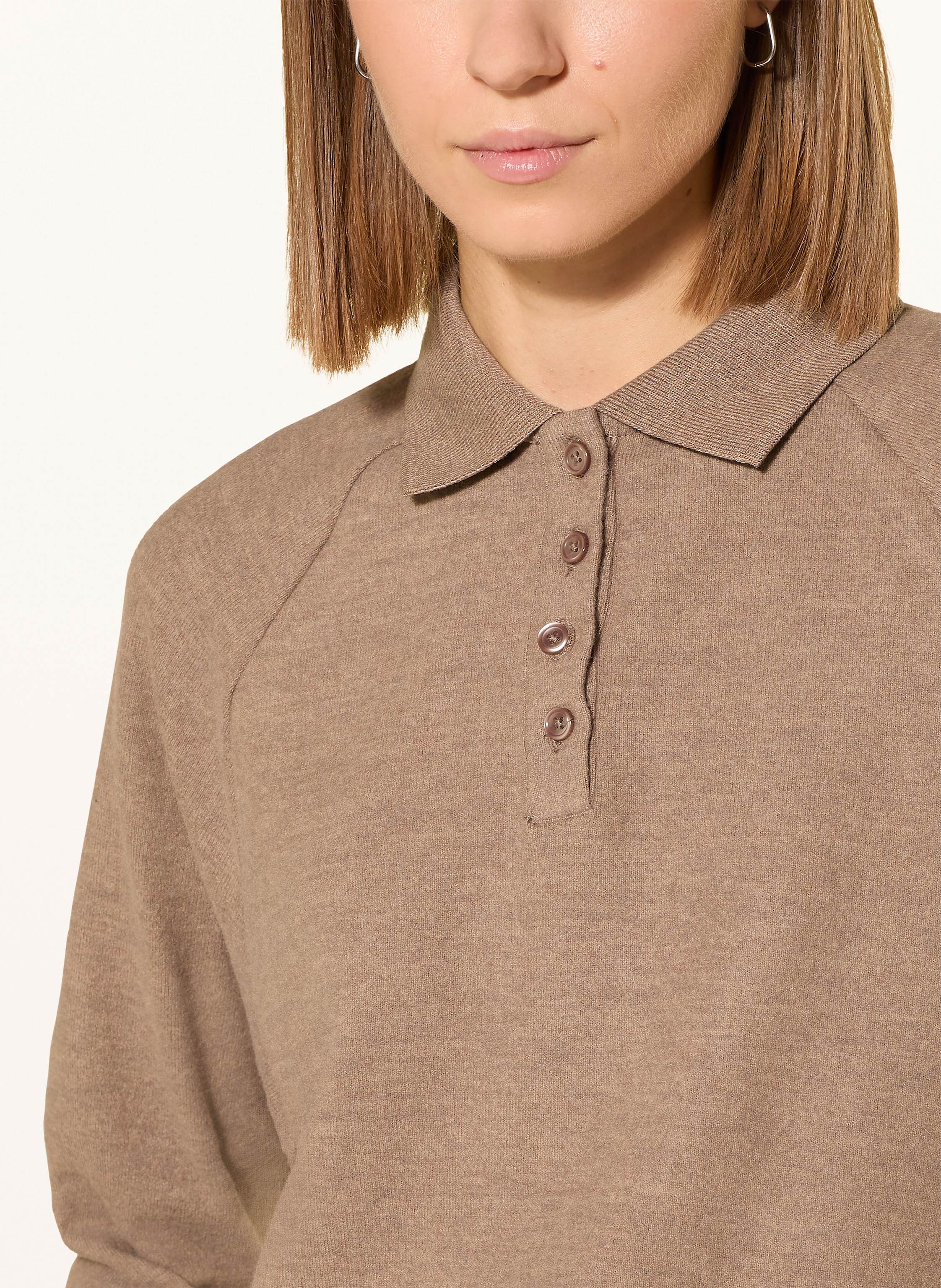 Thumbnail - Opus Strick-Poloshirt Geigi braun